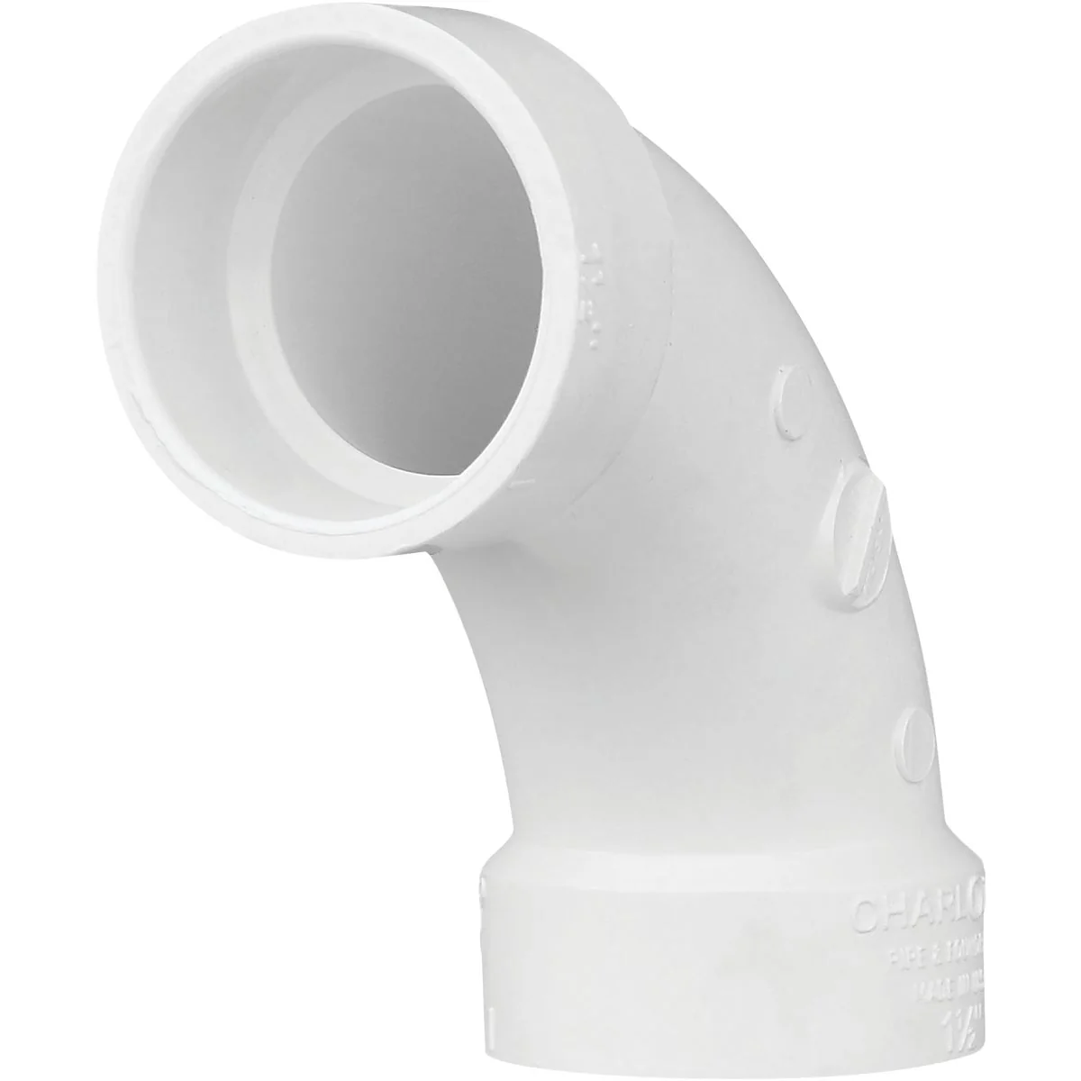 Soft Charlotte Pipe 1-1 2 In. Schedule 40 90 Deg. Long Sweep DWV PVC Elbow 1 4 Bend Healthy
