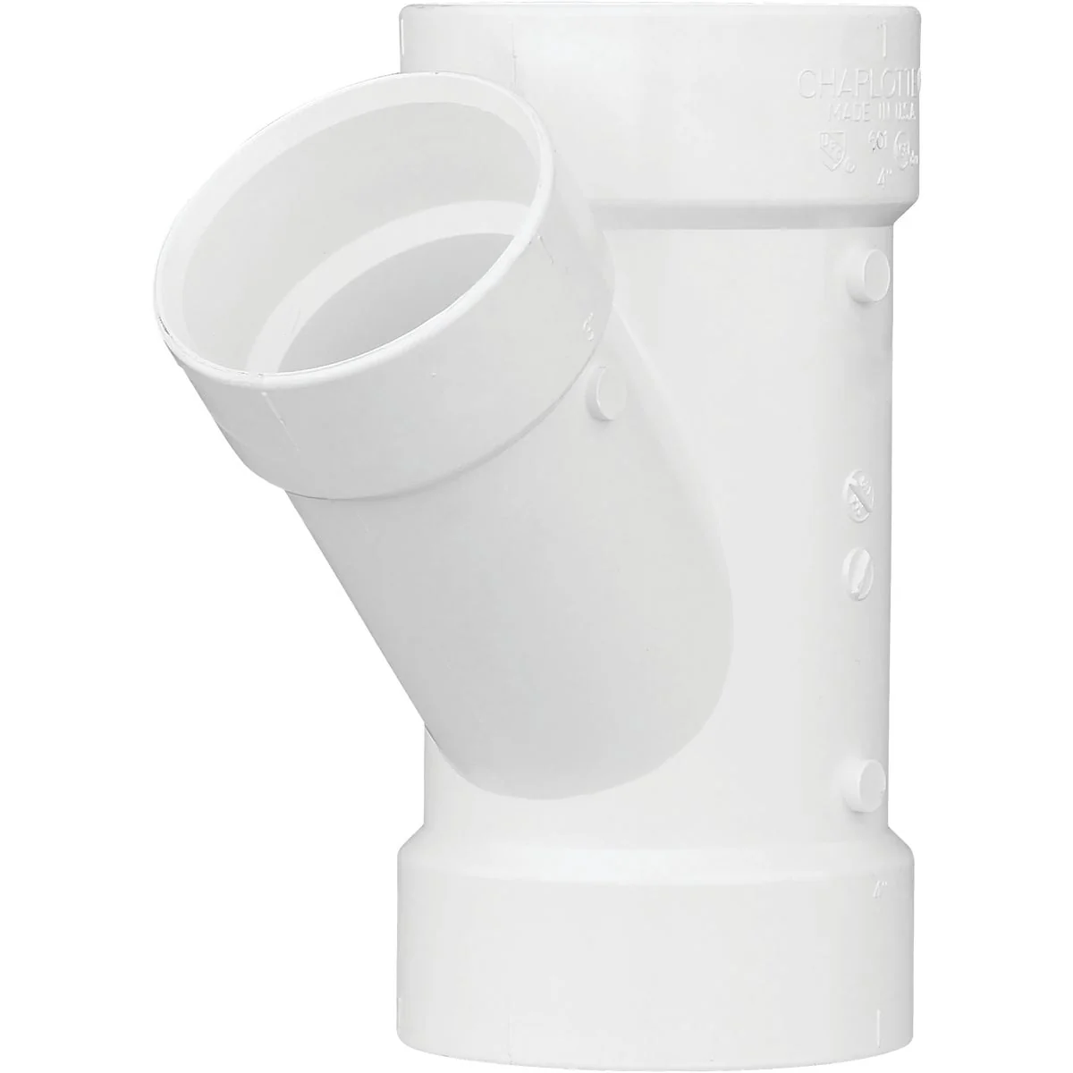 Durable Charlotte Pipe 3 In. x 2 In. Schedule 30 DWV Reducing PVC Wye Specialty