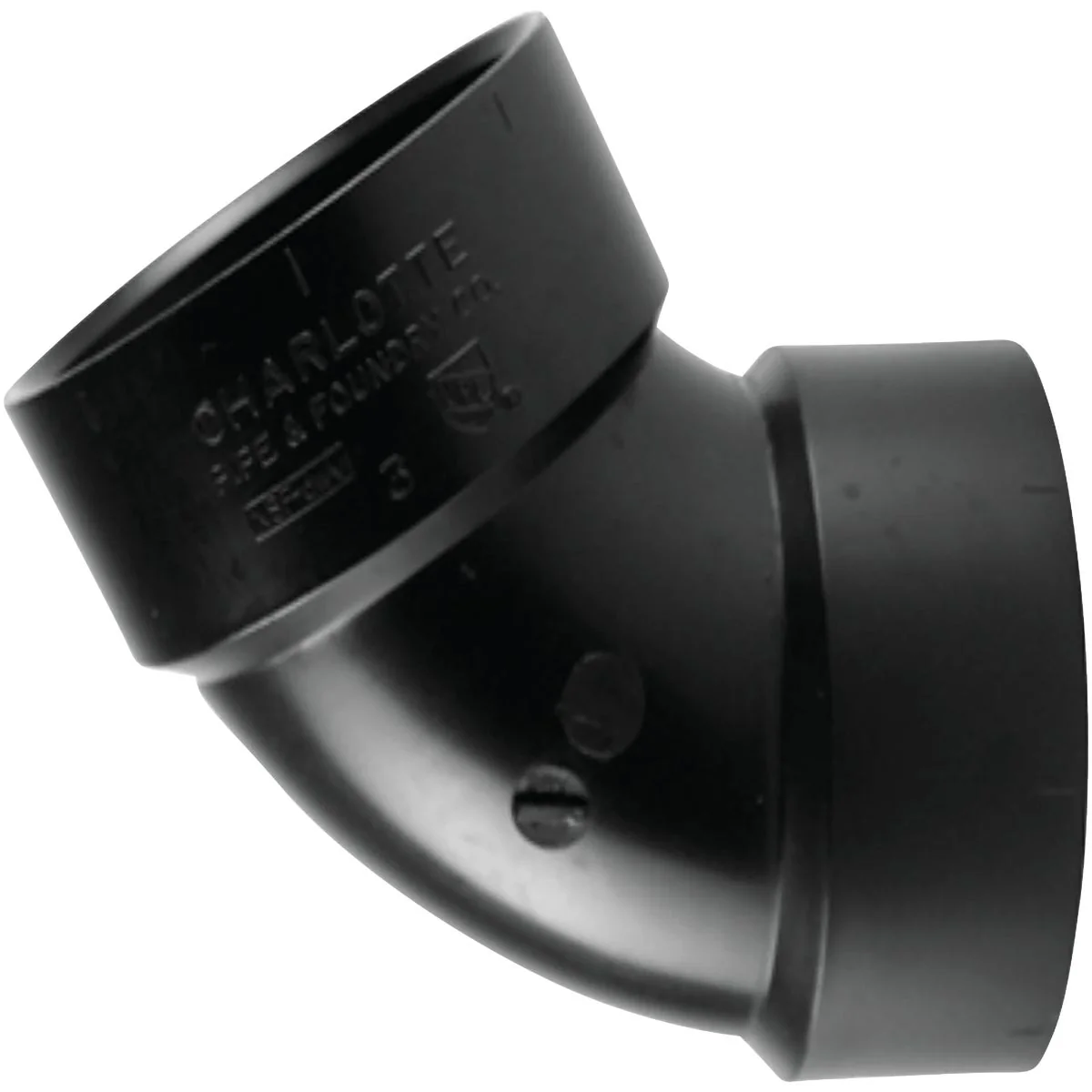 Durable Charlotte Pipe 2 In. Hub x Hub 60 Deg. ABS Elbow 1 6 Bend Original Design