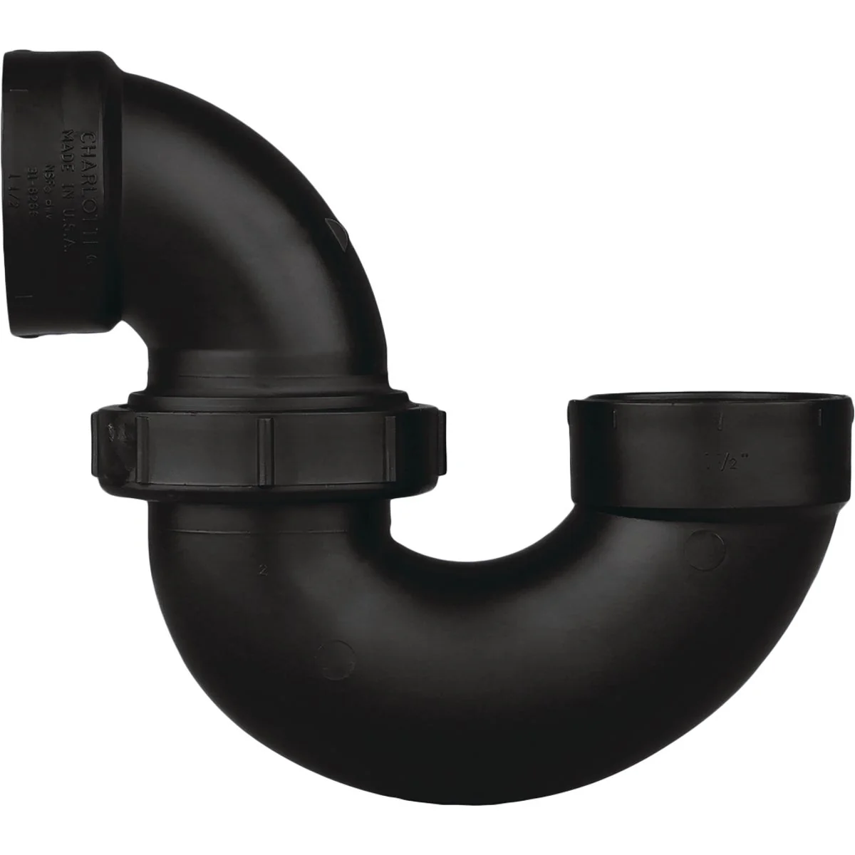 Carefully Designed Charlotte Pipe 2 In. Black ABS P-Trap with Union High-End