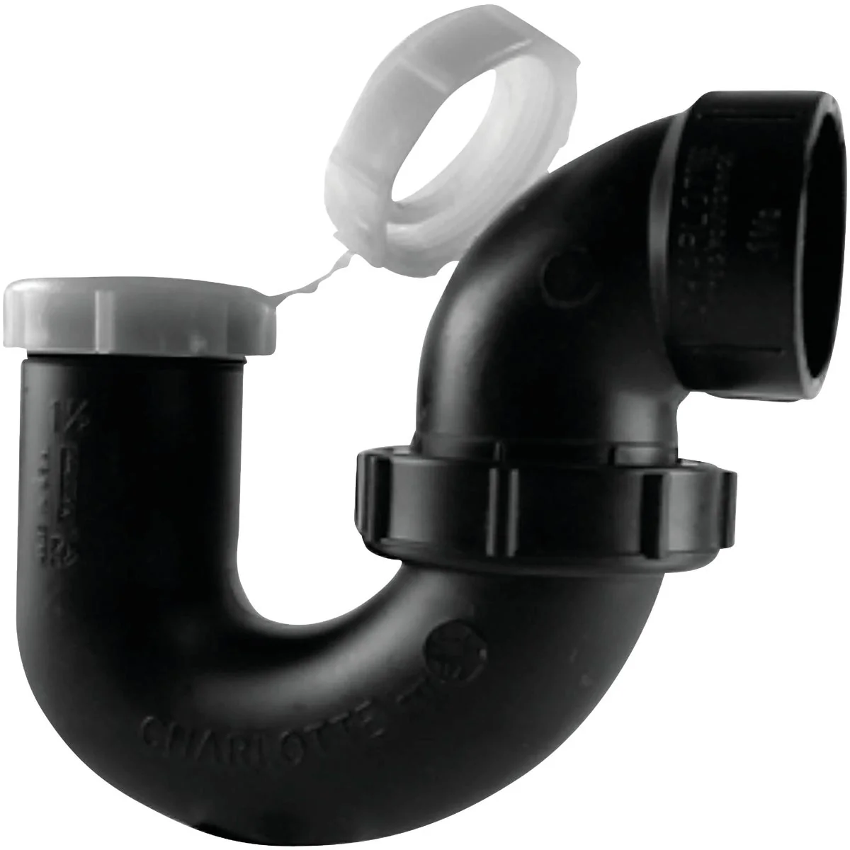 Detailed Charlotte Pipe 1-1 4 In. 1-1 2 In. Black ABS P-Trap Genuine