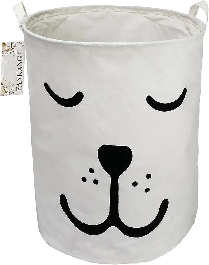 Sophisticated FANKANG Storage Basket Nursery Hamper Canvas Laundry Basket Foldable with Waterproof PE Coating Large Storage Baskets for Kids Boys and Girls Office Bedroom Clothes Toys（dog）About ThisOverview Minimalist