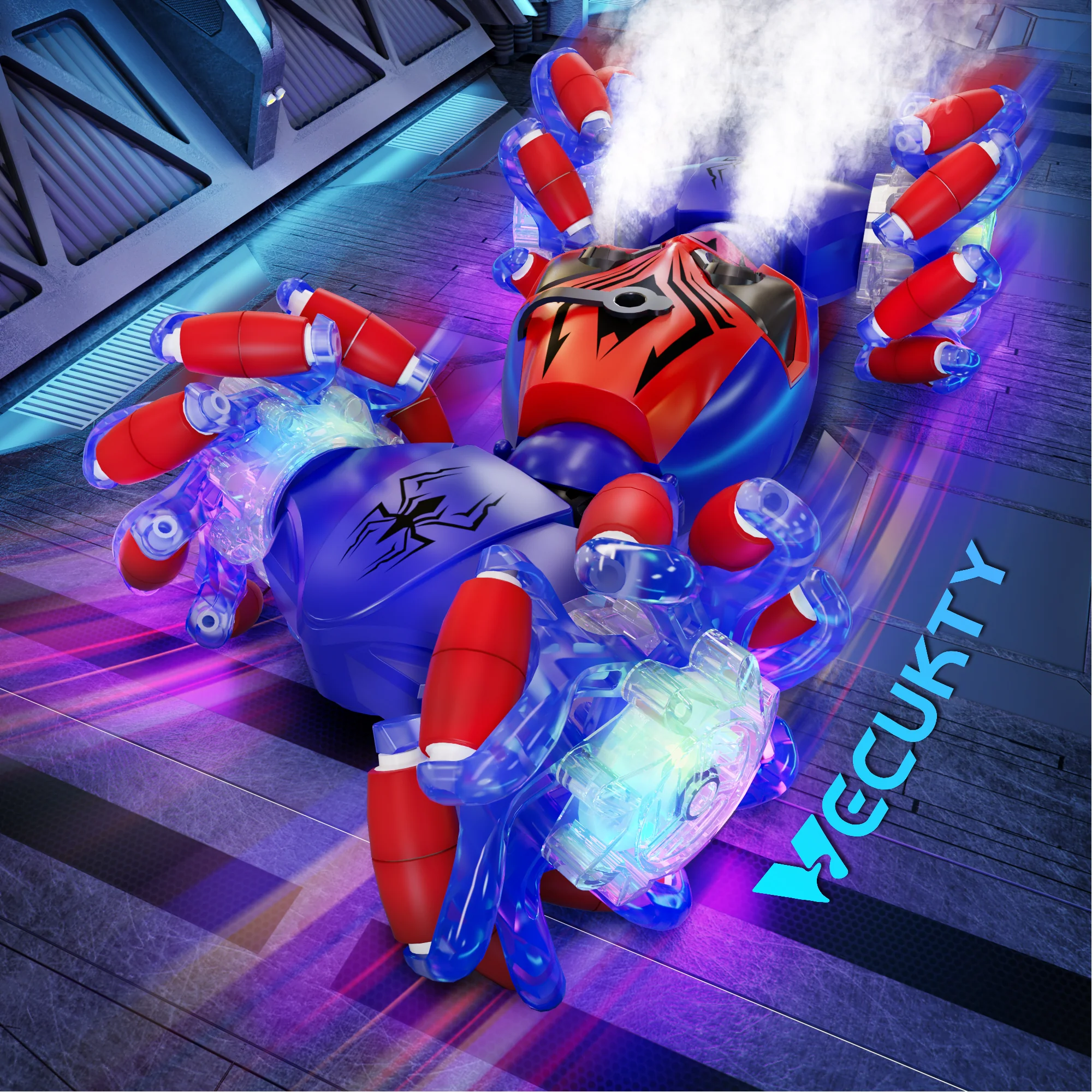 Efficient Vecukty 1 18 RC Stunt Car 2.4Ghz Gesture Car with Explosive Wheel 360°Rotating Music Light Spray Gifts for Boys and Girls Age 3-12 Red and Blue Convenient