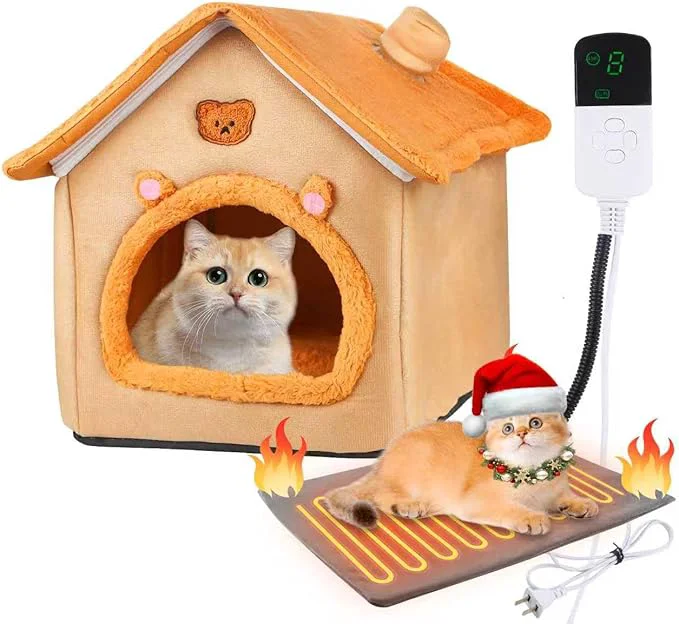 Next-Generation Heating Inside Cat Dog House Heated Pet Indoor Heated Kitty House Bed A Nest Box and A Heating Pad About ThisOverview Pure