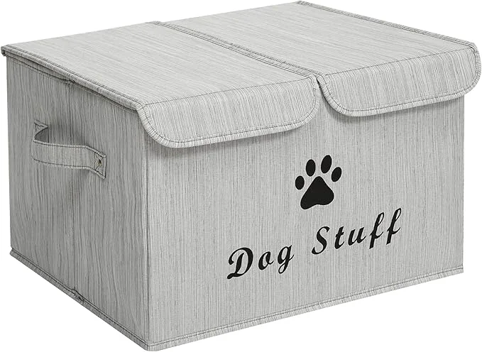 Easy-to-Use Morezi Dog toy box with lid storage organizer basket for toys living room playroom closet home organization and storage - Bamboo GrayAbout ThisOverview Luxury