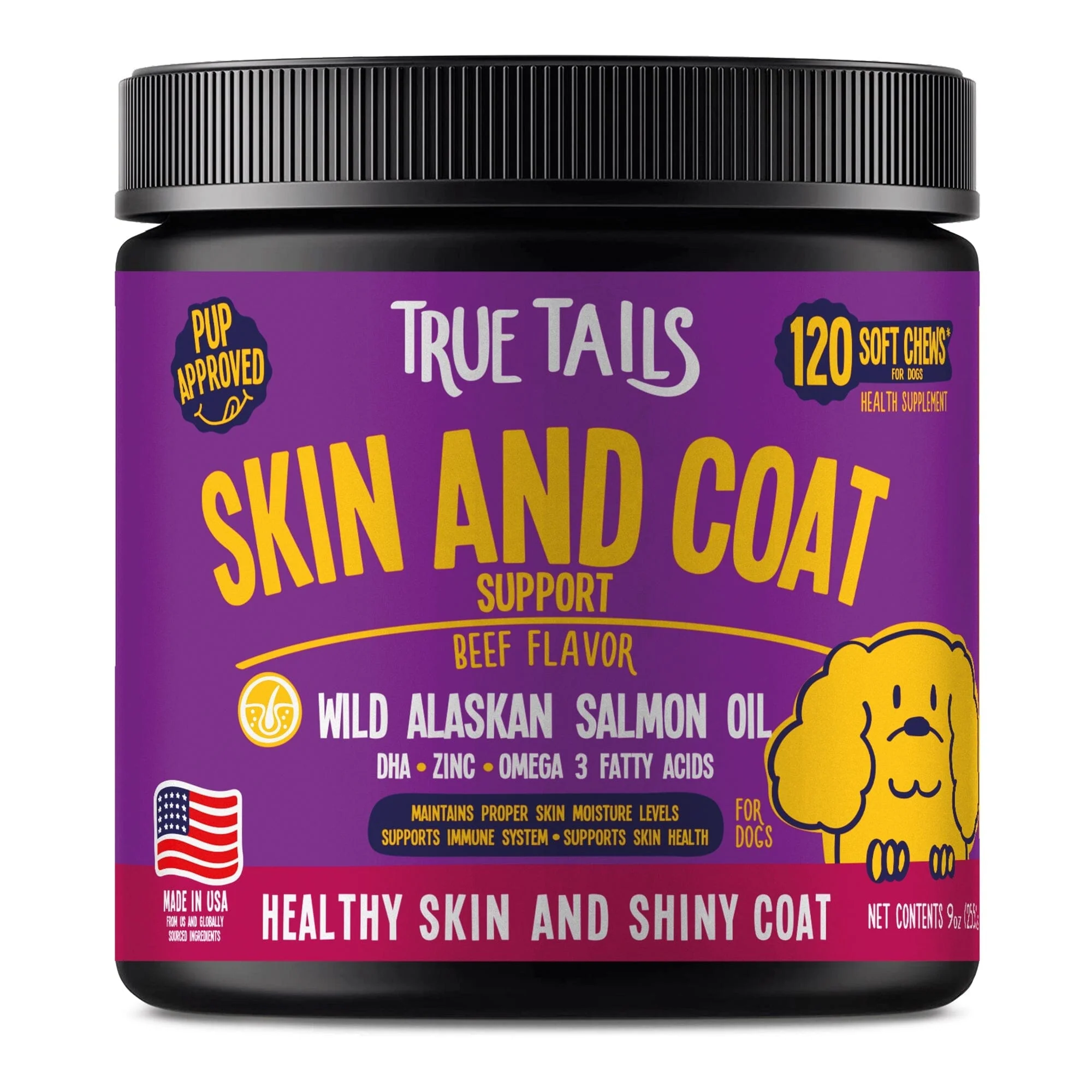 Practical Skin and Coat Support For Dogs 9oz Jar 120 count Next-Generation