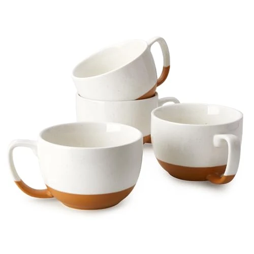 Sustainable Beige Coffee Mugs Set of 4 24 Count Detailed