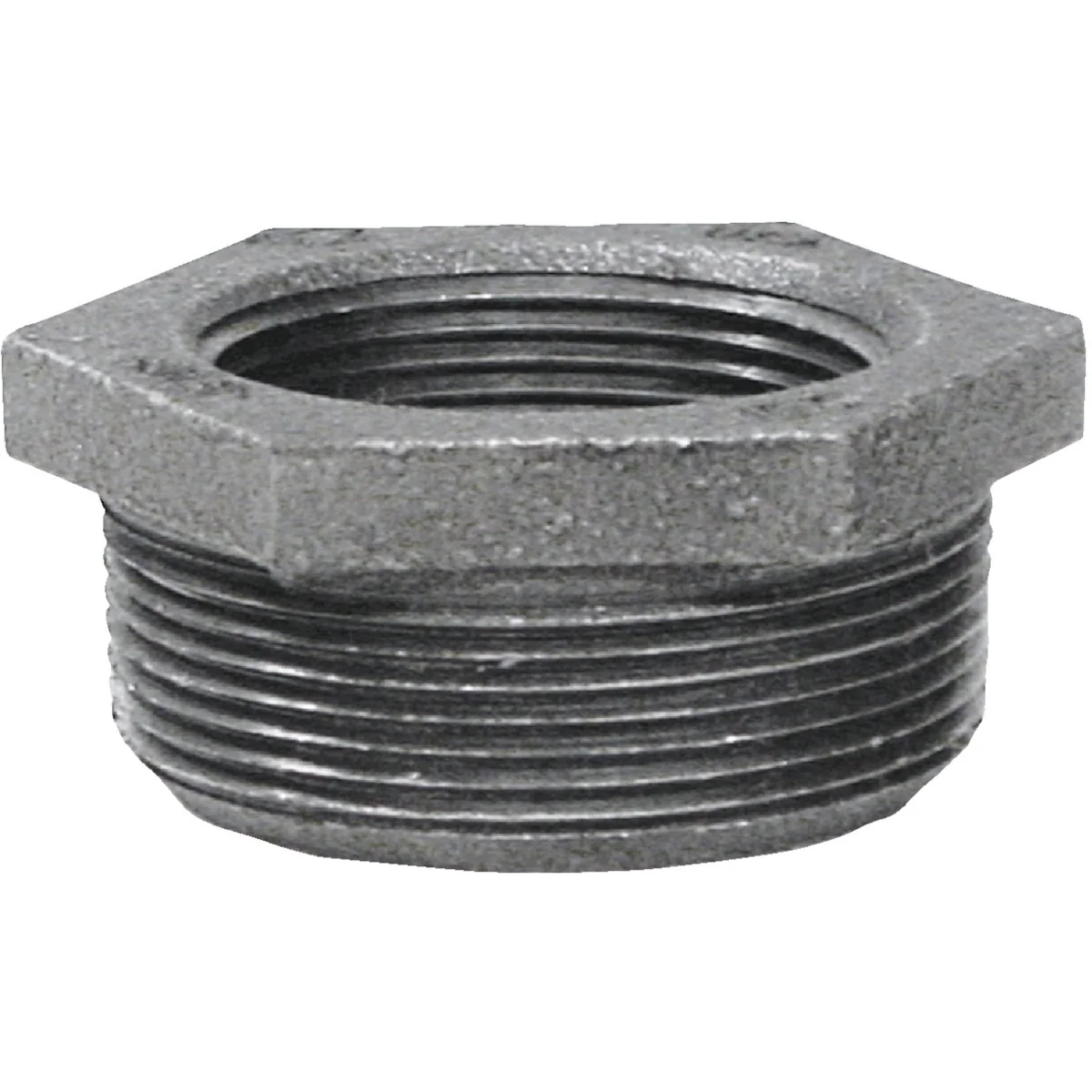 Trendy Anvil 2 In. x 1-1 4 In. Hexagon Black Iron Bushing Powerful