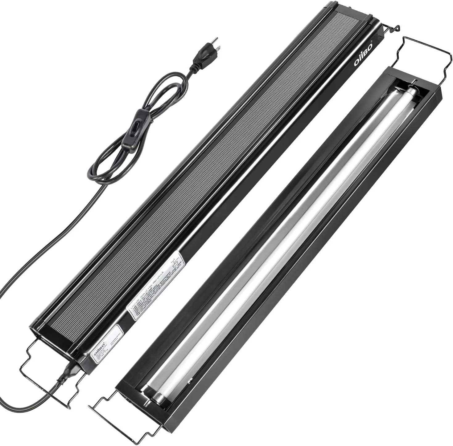 Next-Generation Oiibo T5 HO Reptile Light Fixture UVB Lighting Combo Kit Reptiles Terrarium Lamp Hood Light Fixture Include UVB 10.0 Desert Reptile Light for Bearded Dragon Gecko Lizard 24W Clean