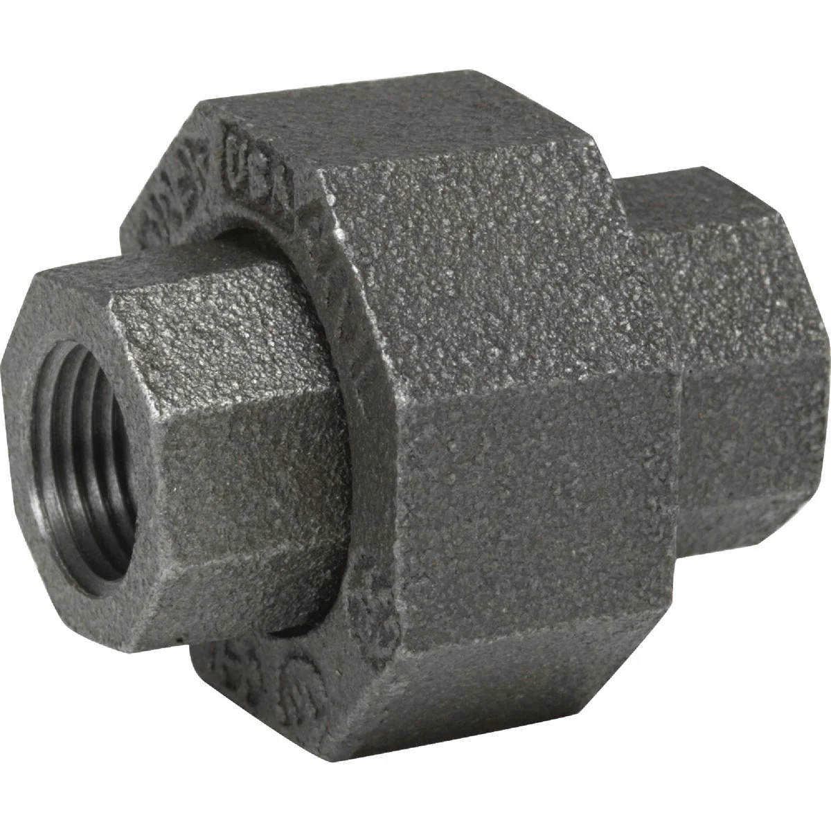 World-Class Anvil 1-1 4 In. Ground Joint Malleable Black Iron Union Original Design