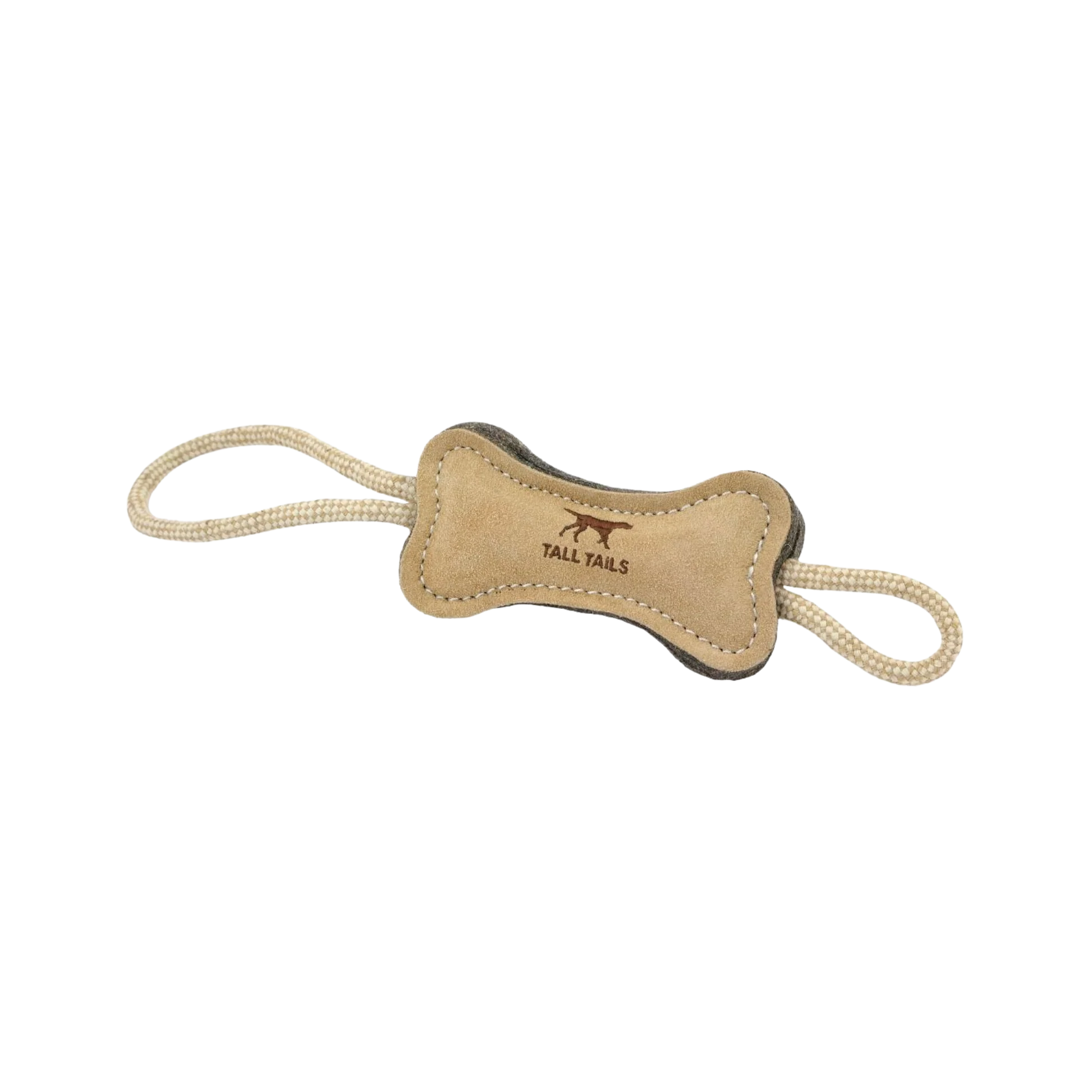 Top-Quality Tall Tails Natural Wool Bone Tug Dog Toy Smooth