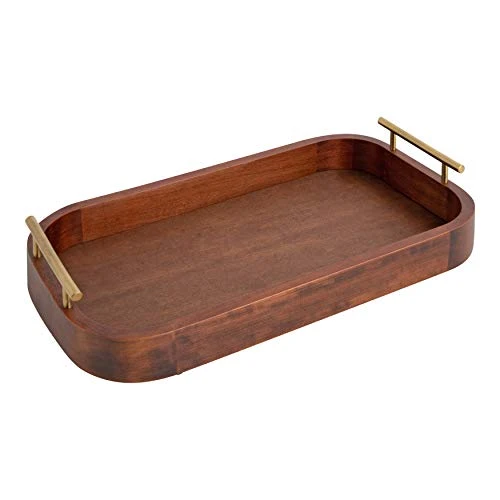 Sustainable Lipton Mid Century Rectangle Wood Tray Solid