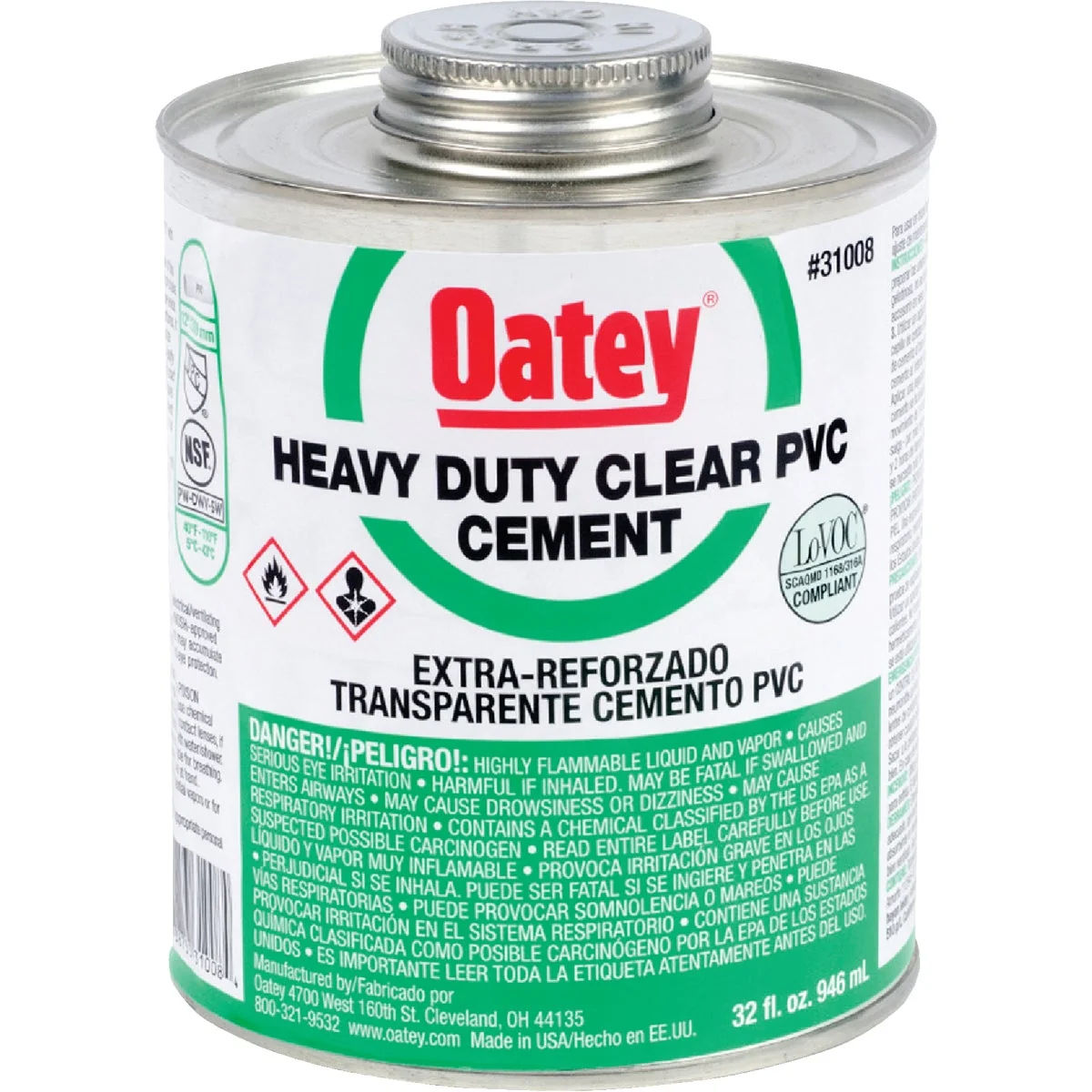 Specialty Oatey 32 Oz. Heavy Bodied Heavy-Duty Clear PVC Cement Trendy