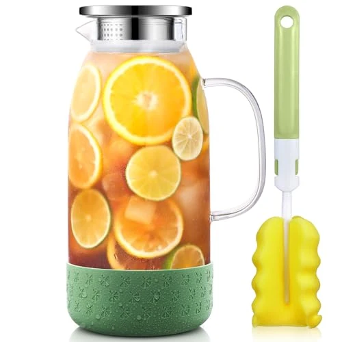 Solid Glass Pitcher with Lid Traditional