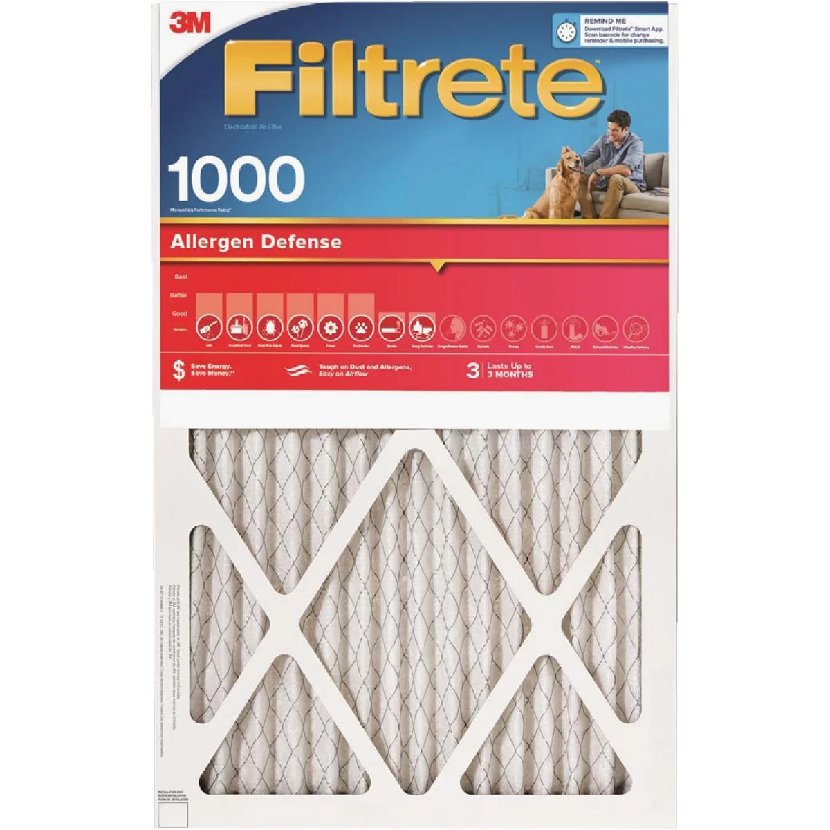 Top-Quality 3M Filtrete 12 In. x 24 In. x 1 In. Allergen Defense 1000 1085 MPR Furnace Filter Fashionable