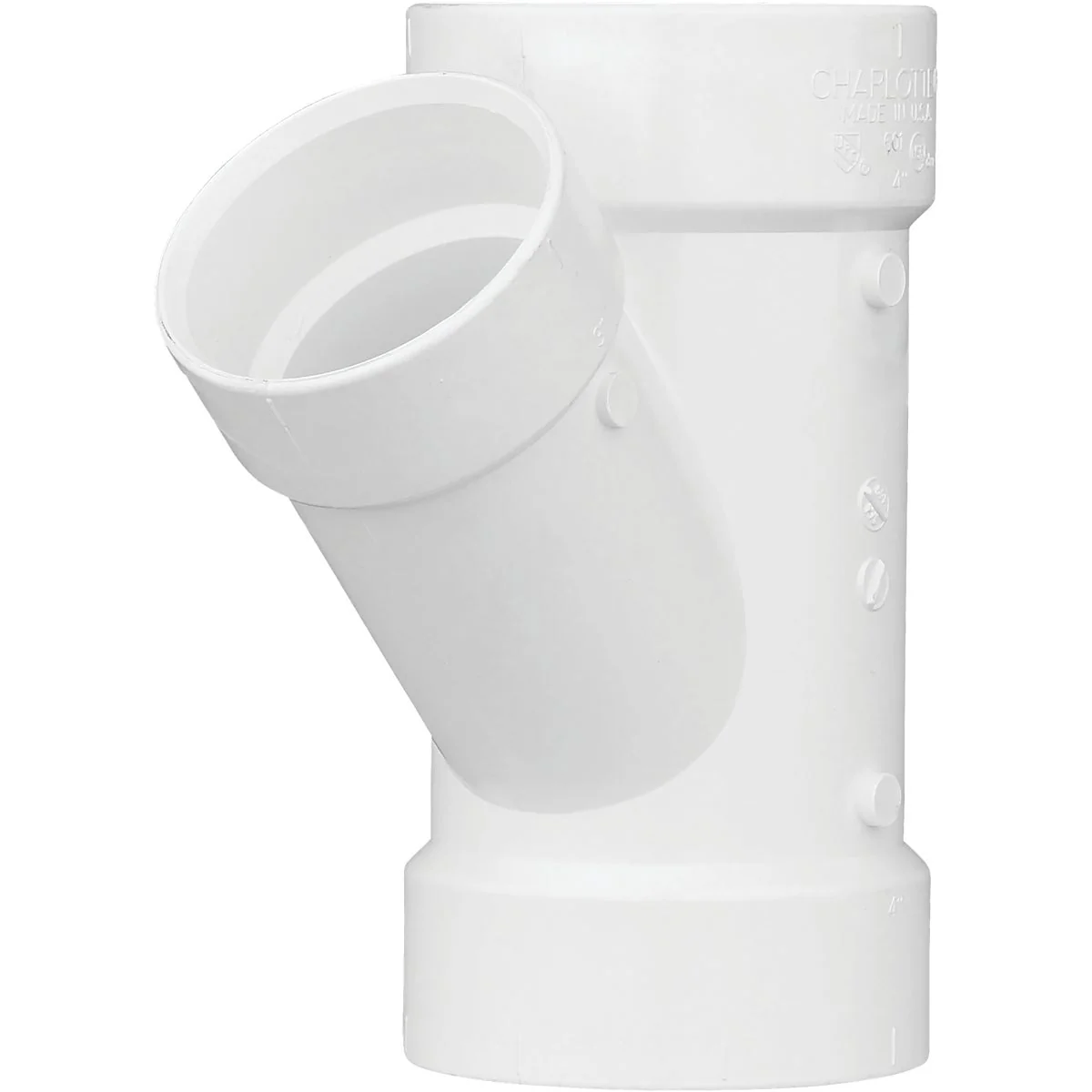 Crafted Charlotte Pipe 3 In. x 1-1 2 In. Schedule 30 DWV Reducing PVC Wye Superior