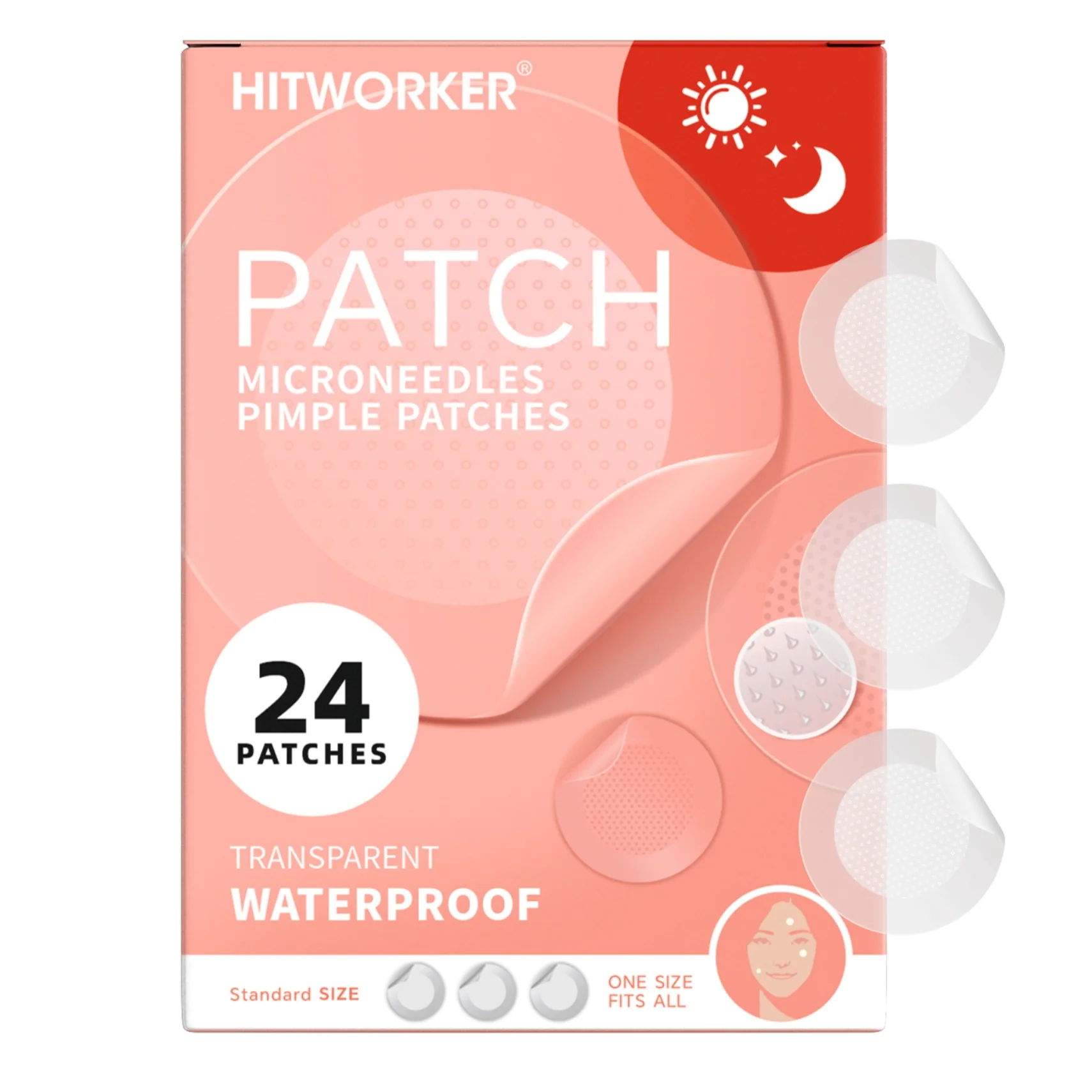 First-Class Ultra-Thin Edge-Pressing Microneedle Pimple Patches 24-Count Sheet Practical