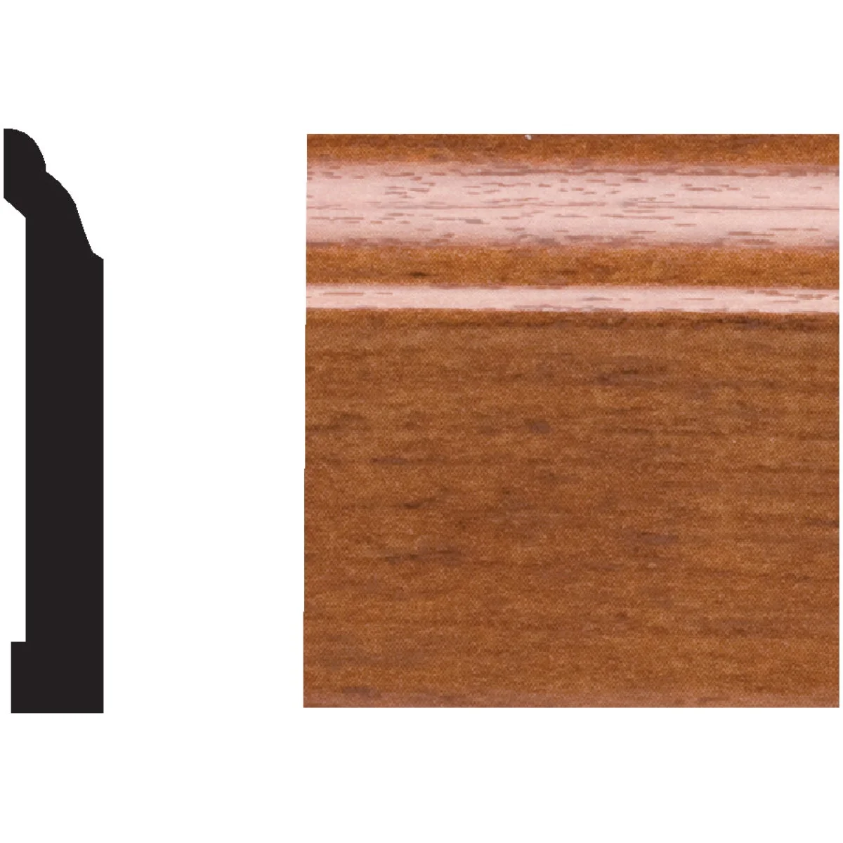 Smooth Royal 9 16 In. W. x 3-1 4 In. H. x 8 Ft. L. Gunstock PVC Interior Colonial Base Molding Traditional