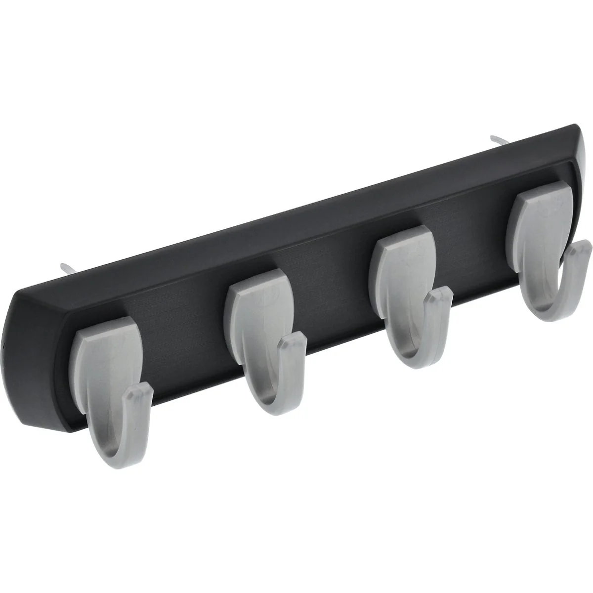 High-End Hillman High and Mighty 5 Lb. Capacity Black Key Rail with Silver Hooks Specialty