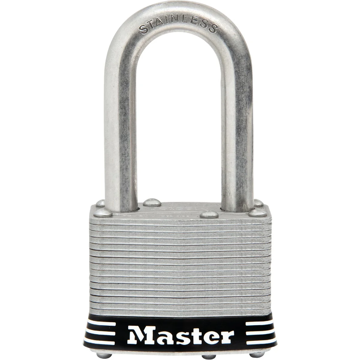 Practical Master Lock 1-3 4 In. Laminated Stainless Steel Keyed Padlock with 1-1 2 In. Shackle High-Quality