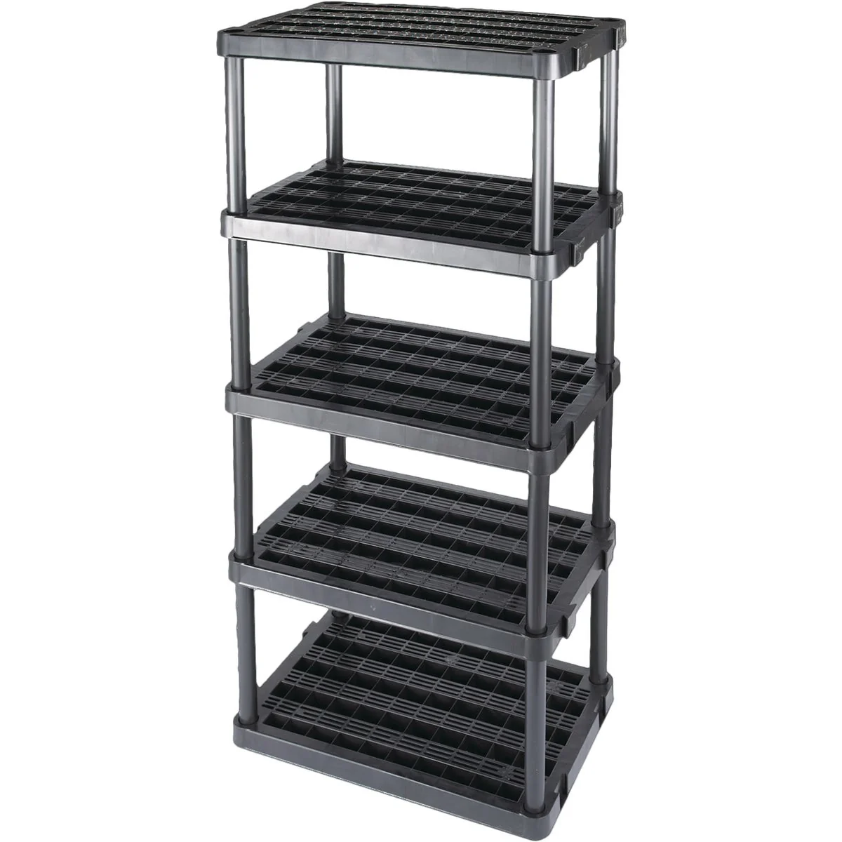Solid Gracious Living 5 Shelf Extra Large Heavy Duty Black Ventilated Unit Premium