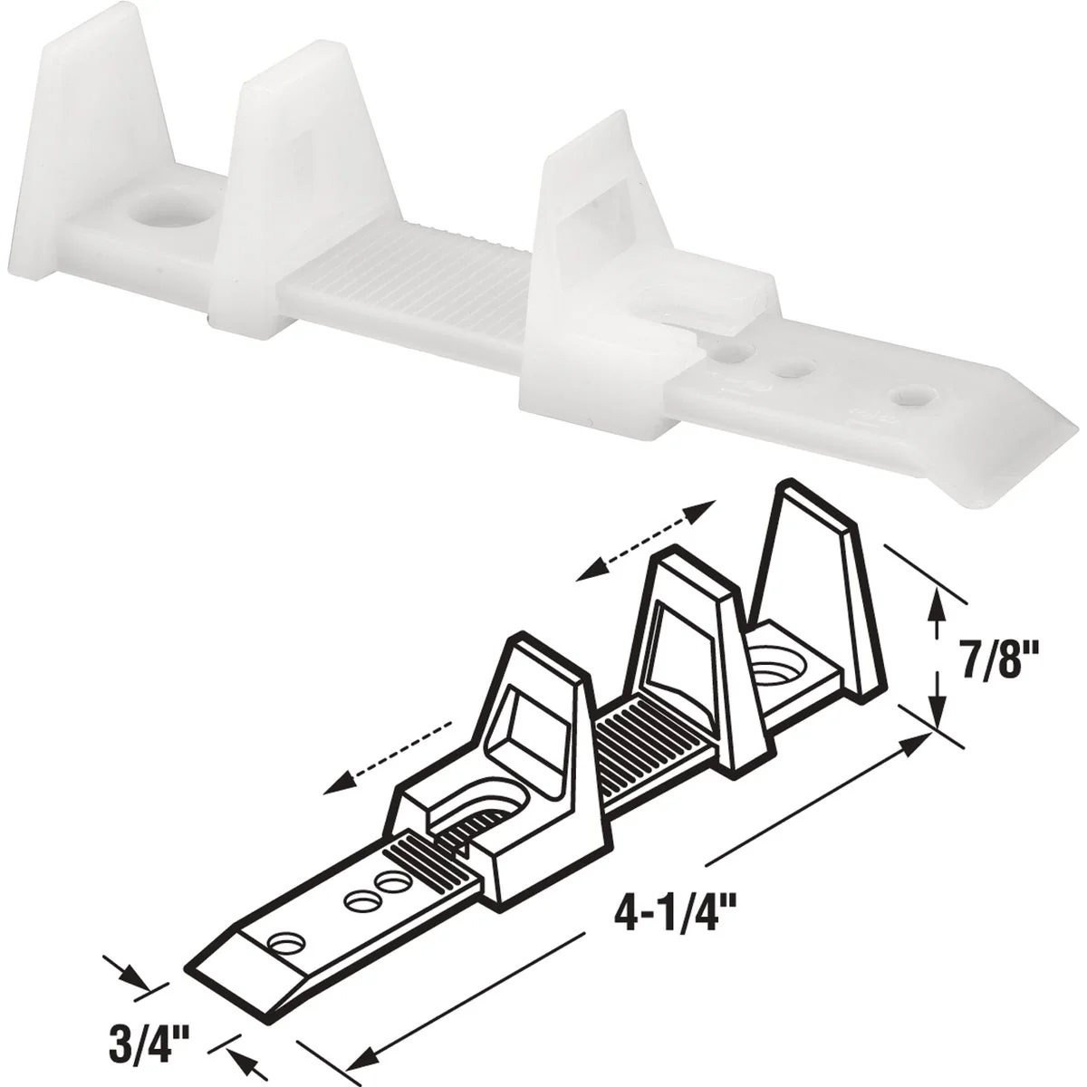 Powerful Prime-Line Adjustable Floor Mount Bypass Door Guide 2 Count Genuine