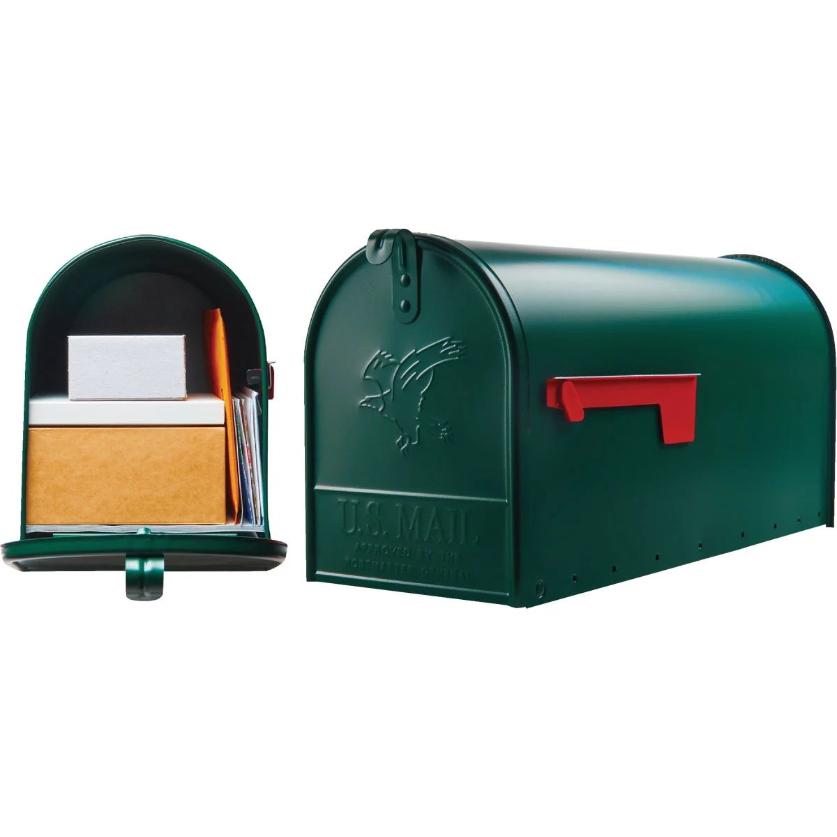 High-End Gibraltar Elite T2 Large Green Steel Rural Post Mount Mailbox Optimized