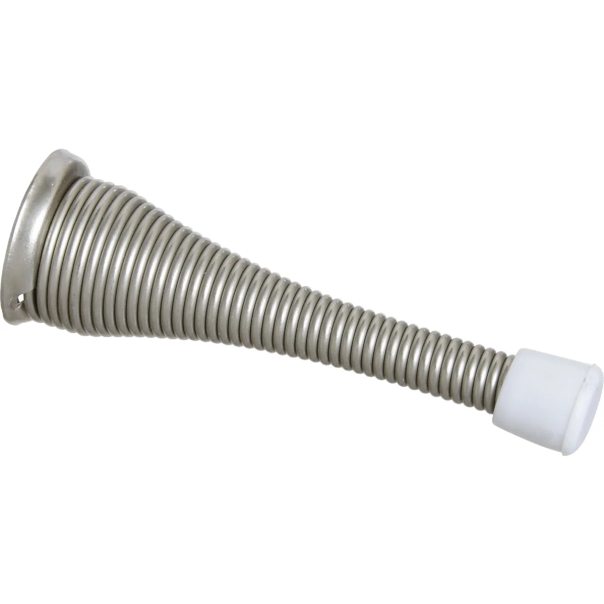 First-Class National 3 In. Satin Nickel Spring Door Stop 2-Count Powerful
