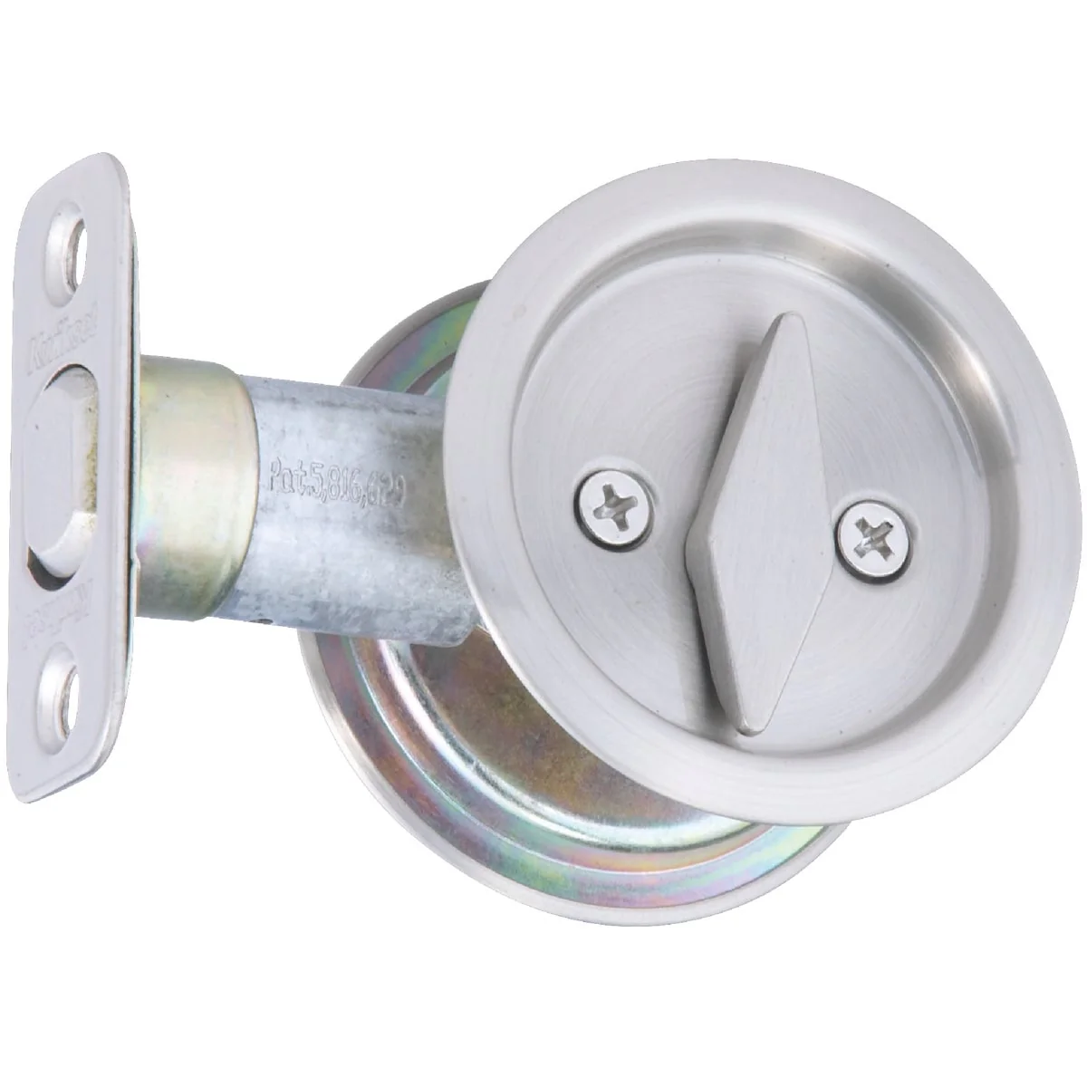 Fine Crafted National Privacy Satin Nickel Pocket Door Lock Pull Advanced