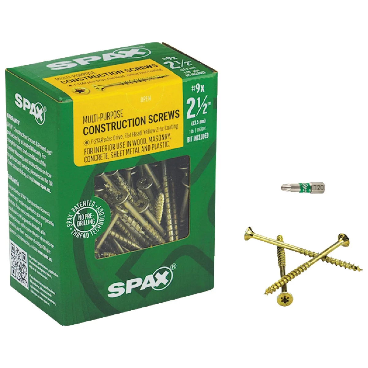 High-Performance Spax 9 x 2-1 2 In. Flat Head Interior Multi-Material Construction Screw 1 Lb. Box Prestigious