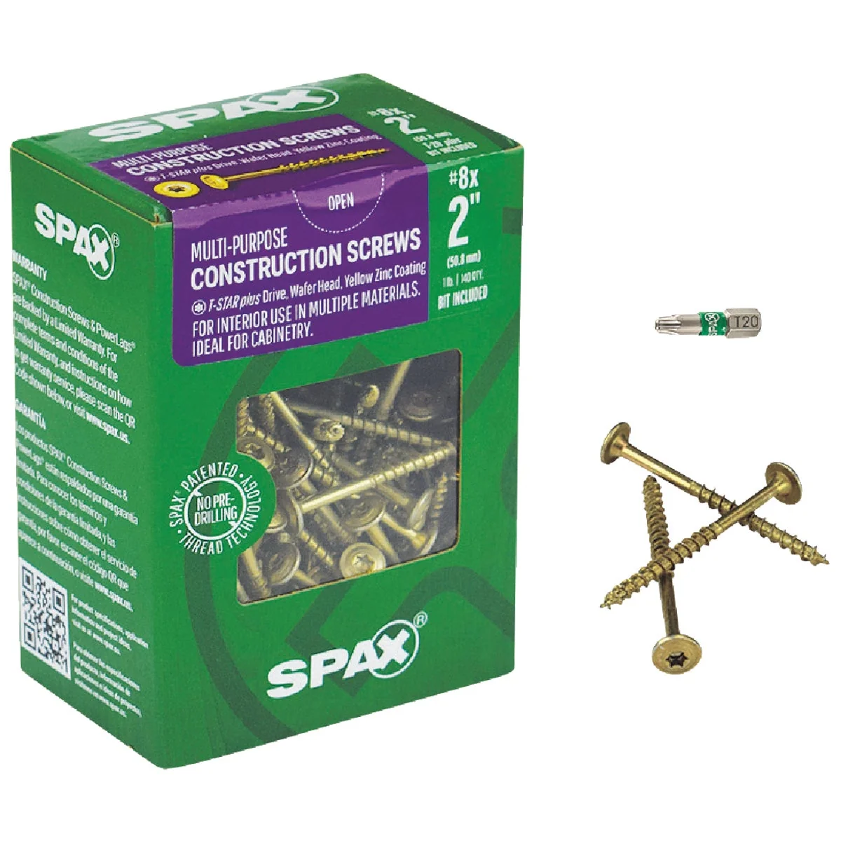 Lightweight Spax 8 x 2 In. Washer Head Interior Multi-Material Construction Screw 1 Lb. Box Organic