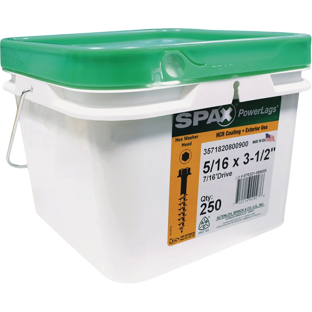 Safe Spax PowerLags 5 16 In. x 3-1 2 In. Hex Head Exterior Structure Screw 250 Ct. Enhanced