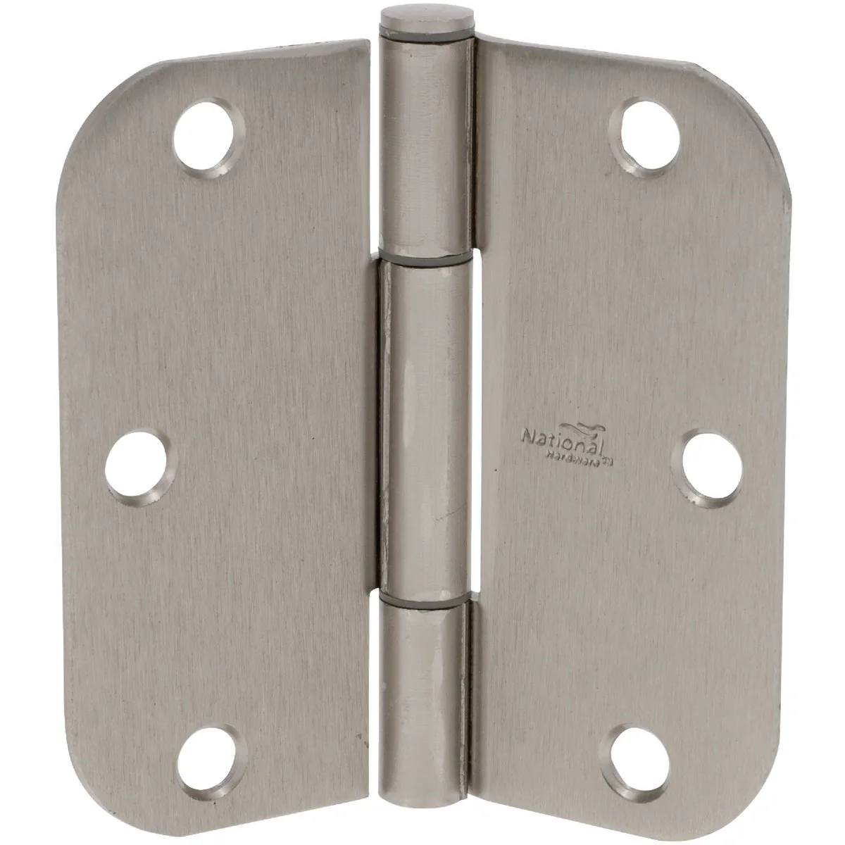 High-Grade National Hardware Squeak Guard 3-1 2 In. Satin Nickel Hinge with 5 8 In. Radius 3-Count Excellent