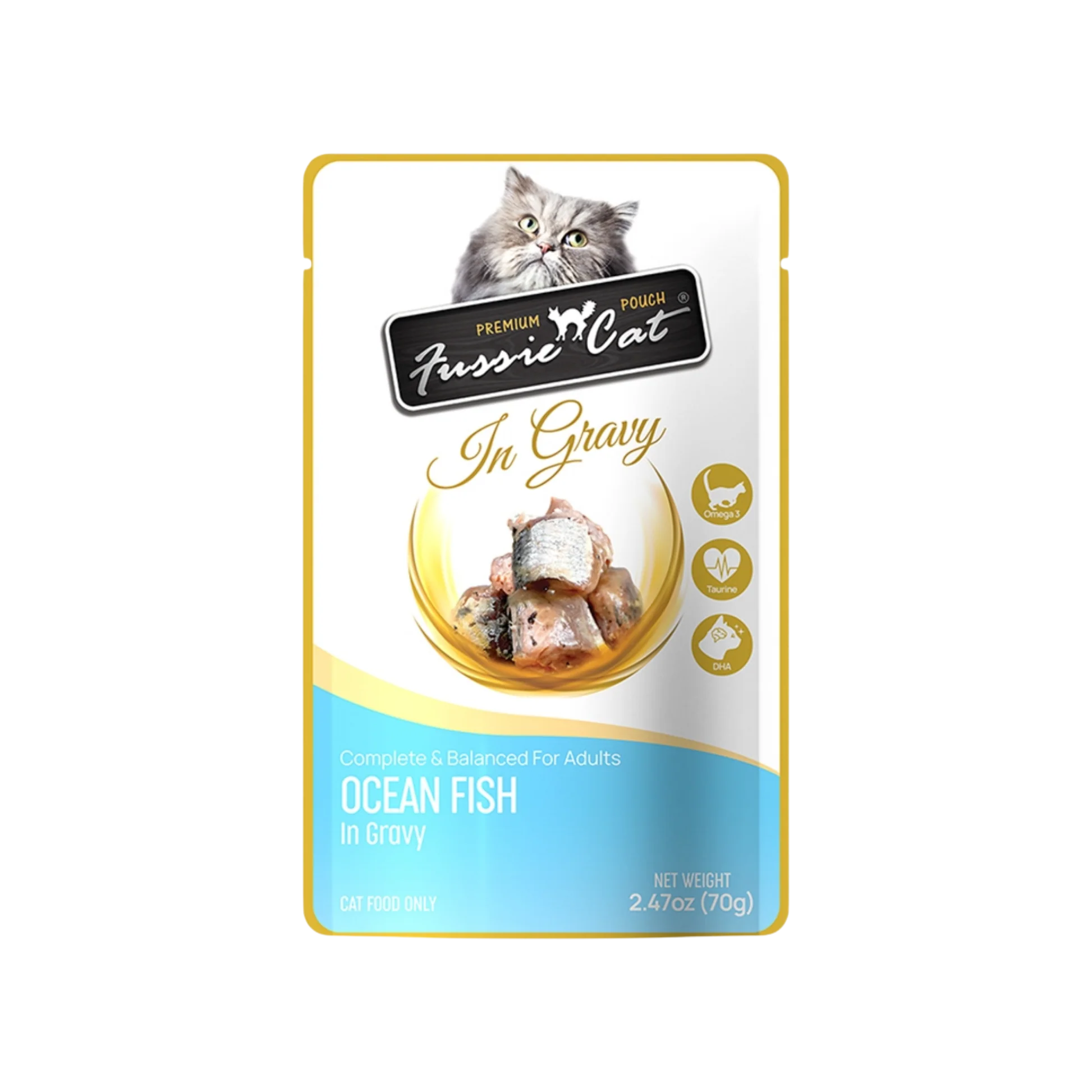 Traditional Fussie Cat Ocean Fish in Gravy Pouch Recipe for Cats Unique