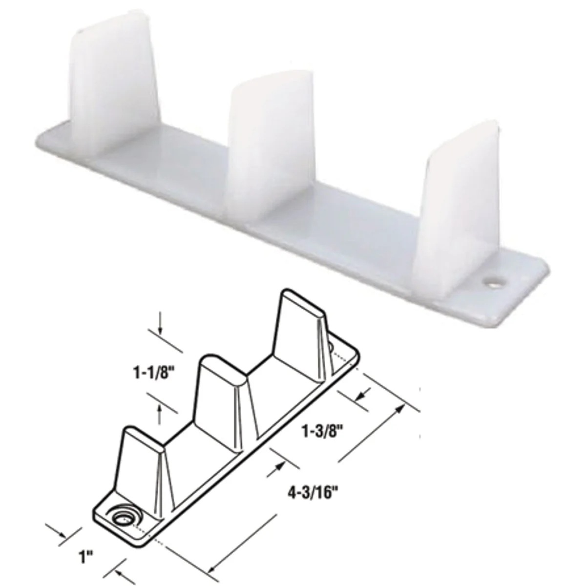 Convenient Prime-Line Universal Bottom Mount Bypass Door Floor Guide 2 Count Functional