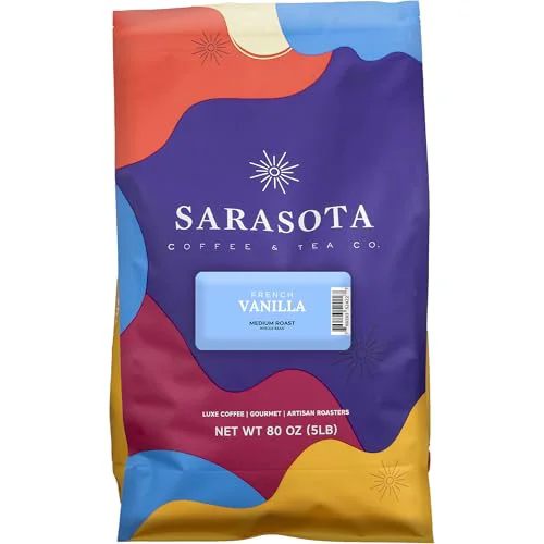 Casual Sarasota Coffee Whole Bean French Vanilla 80 Ounce Sustainable