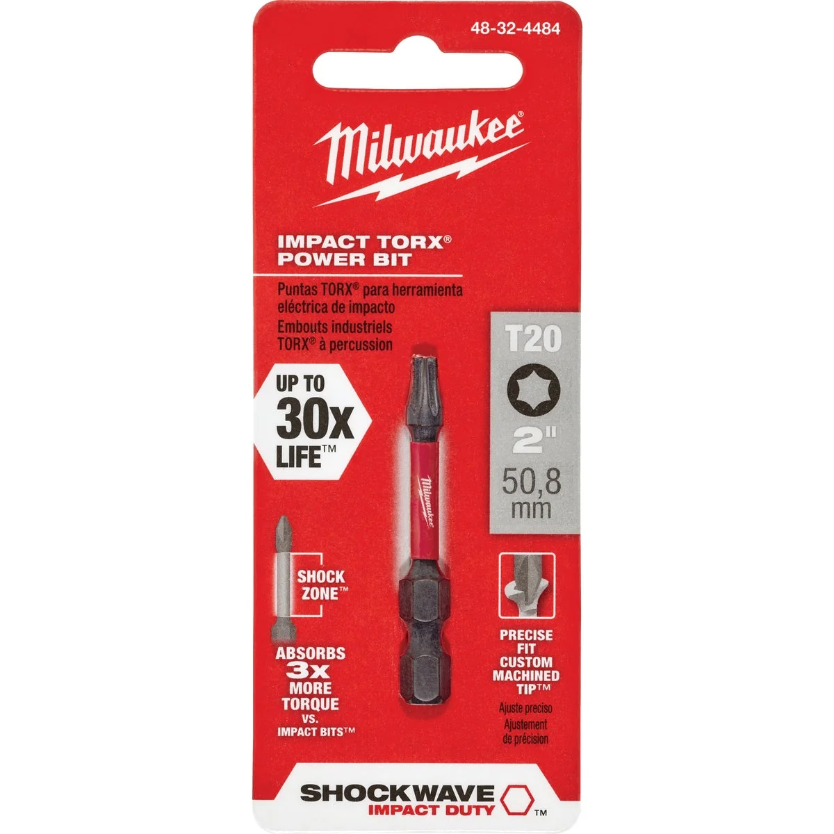 Fashionable Milwaukee Shockwave T20 TORX 2 In. Power Impact Screwdriver Bit Versatile