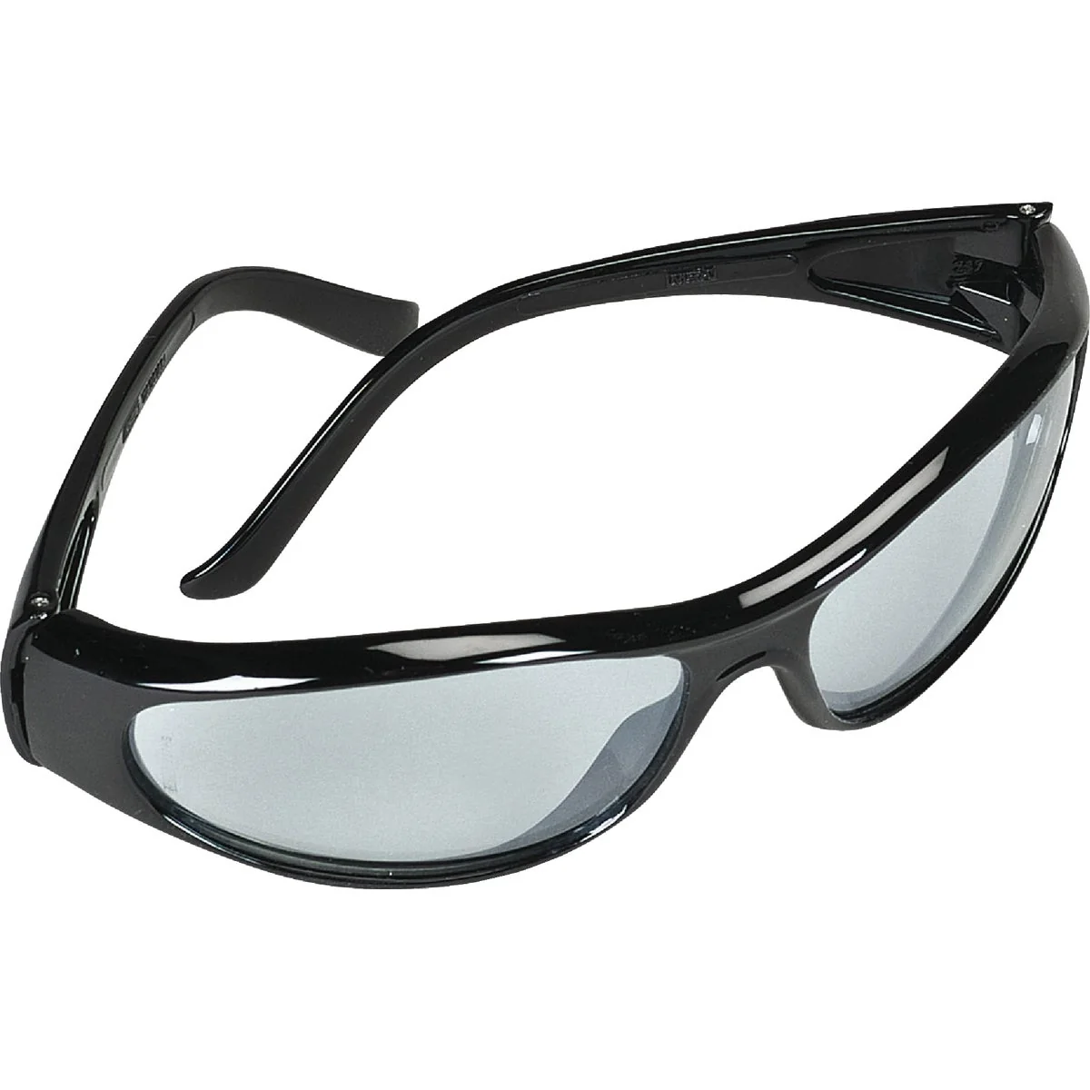 Modern Safety Works Blue Essential Style Black Frame Safety Glasses with Anti-Fog Light Blue Mirrored Lenses Casual