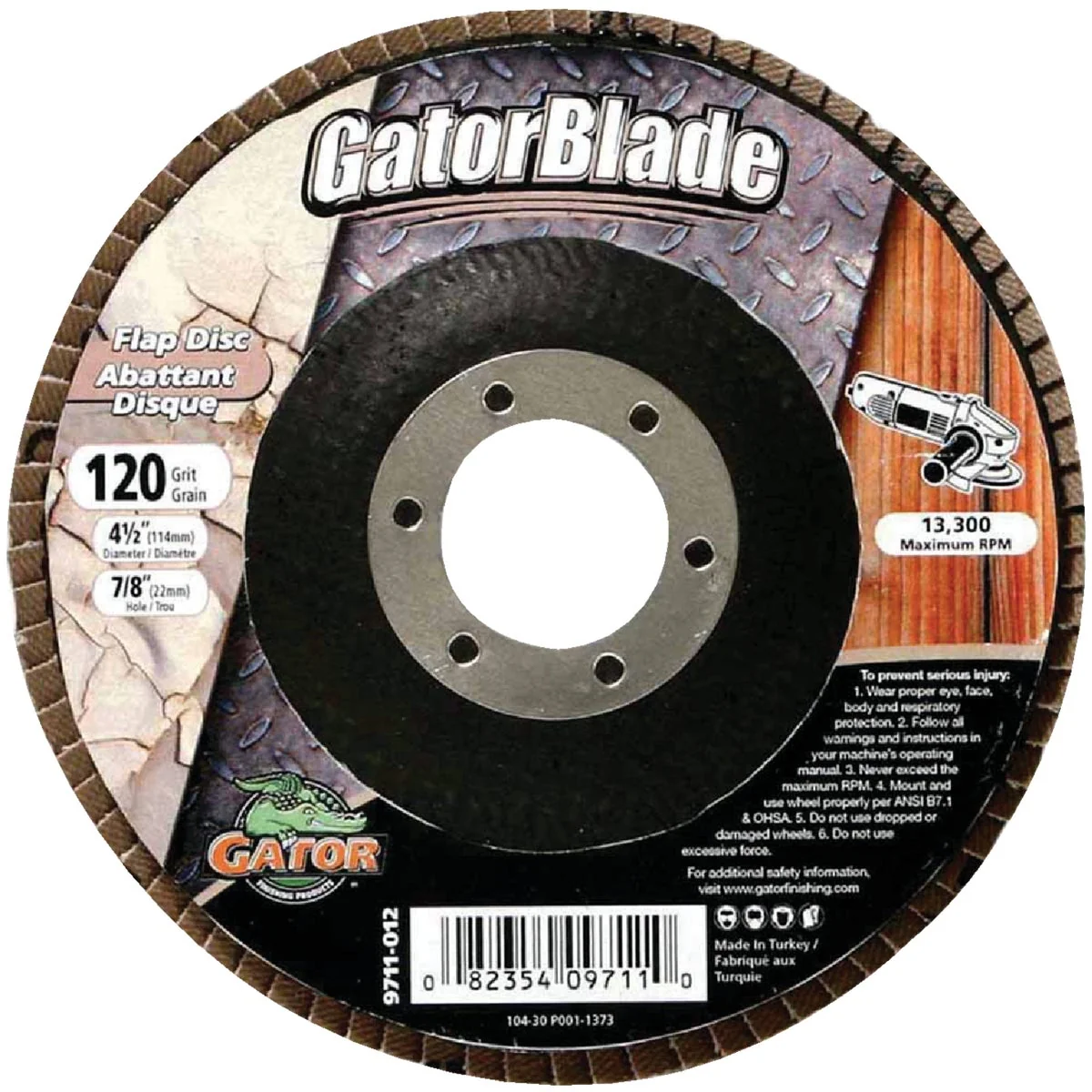 Flexible Gator Blade 4-1 2 In. x 7 8 In. 120-Grit Type 29 Angle Grinder Flap Disc Verified