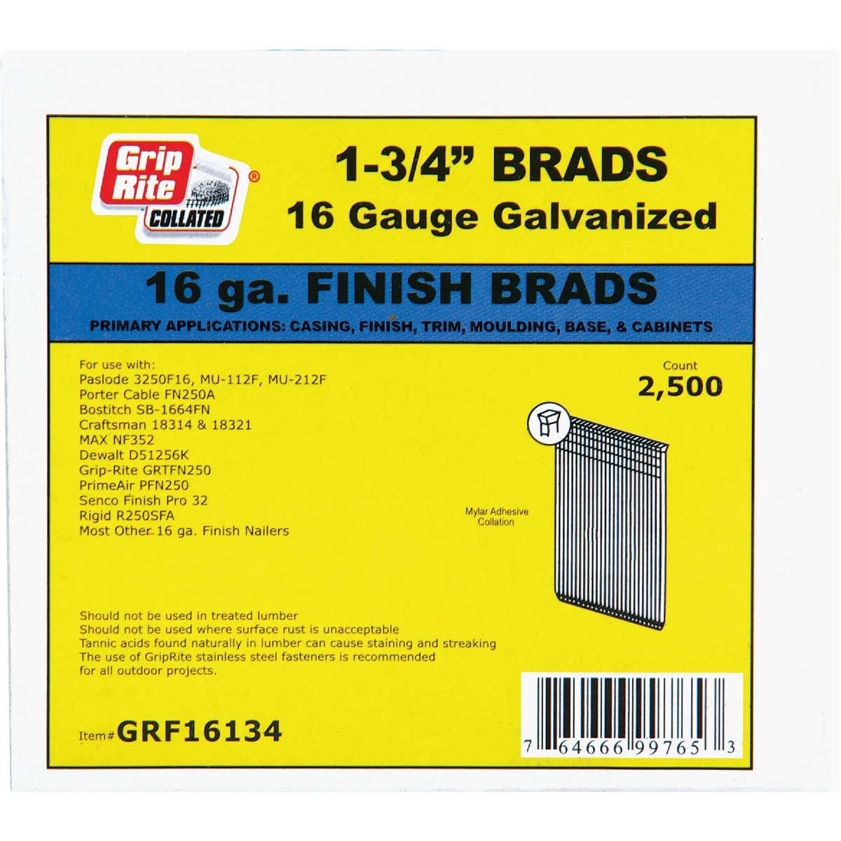 Sustainable Grip-Rite 16-Gauge Galvanized Straight Finish Nail 1-3 4 In. 2500 Ct. Healthy