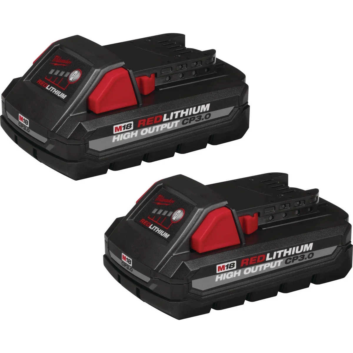 Enhanced Milwaukee M18 REDLITHUM 18 Volt Lithium-Ion 3.0 Ah High Output CP3.0 Tool Battery 2-Pack Luxury