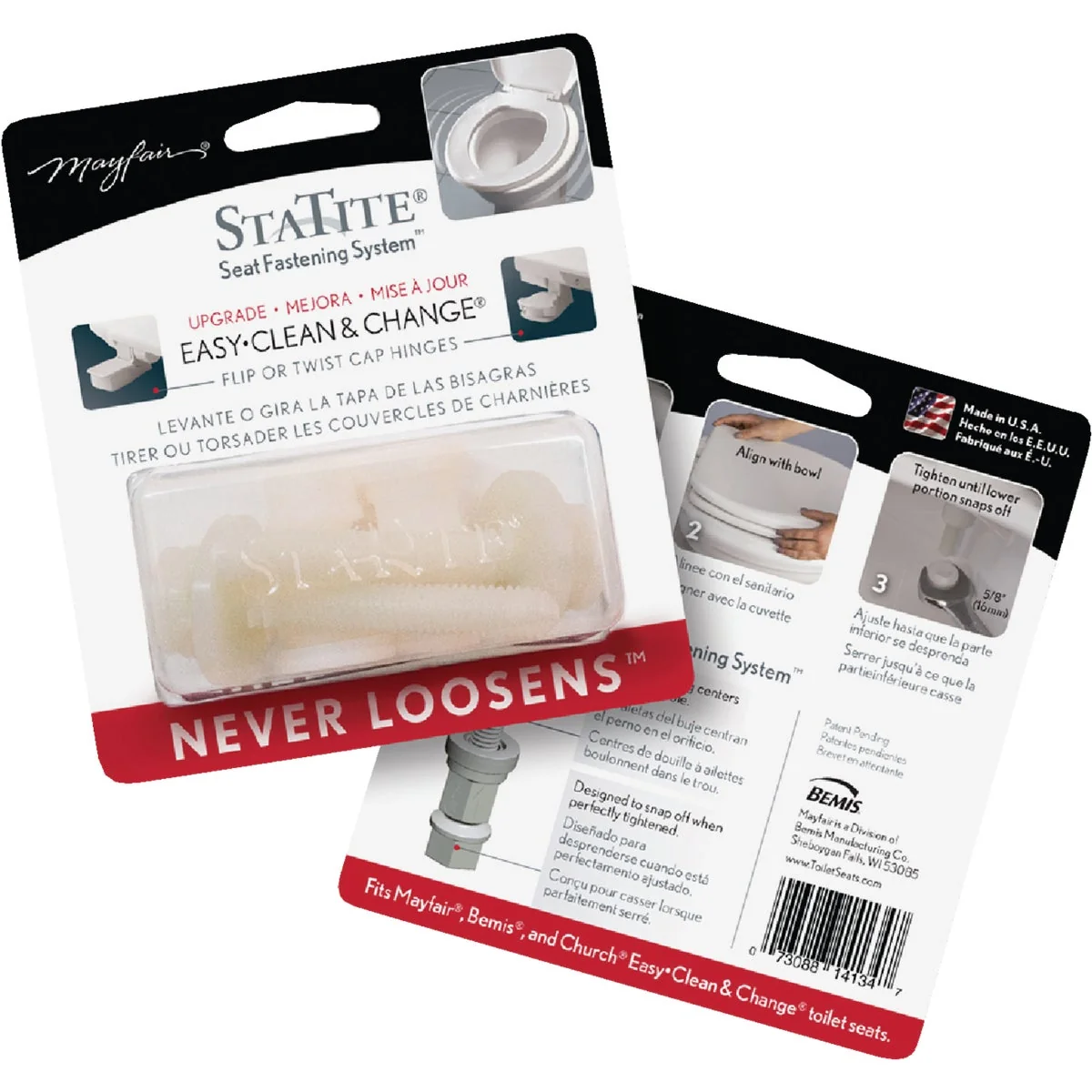 Premium Mayfair 3 4 x 2-1 2 Nylon Toilet Seat Bolt Includes Nuts and Washers Elite