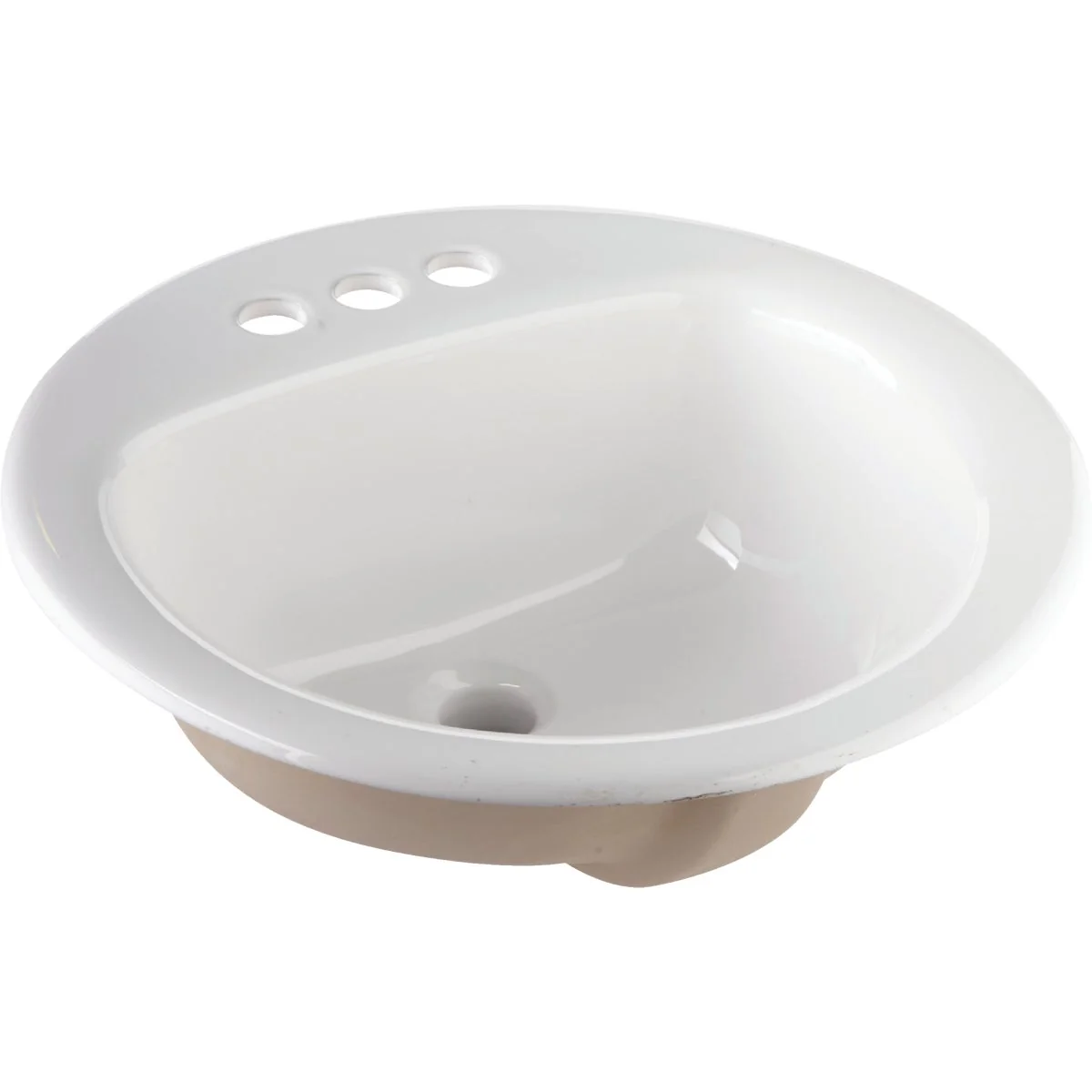 Outstanding Round Drop-In Bathroom Sink White Fine Crafted