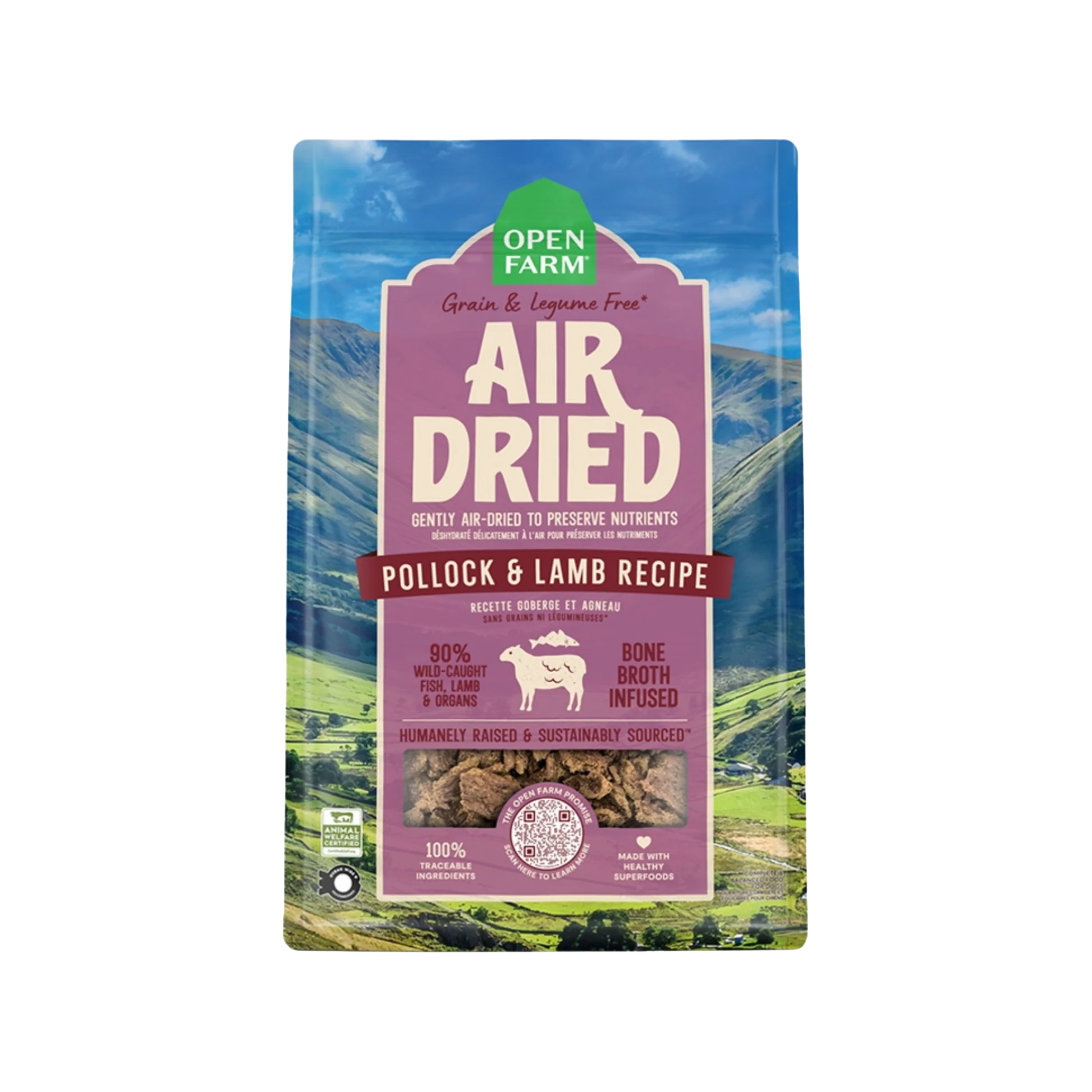 Quality Open Farm Pollock Lamb Air-Dried Recipe for Dogs Sustainable
