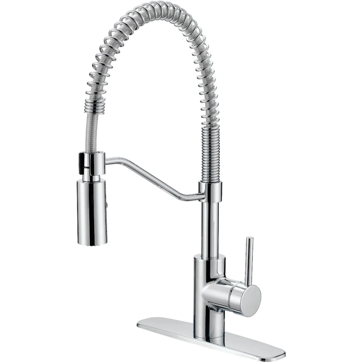 Responsible Home Impressions Single Handle Lever Commercial Pull-Down Kitchen Faucet Chrome Functional