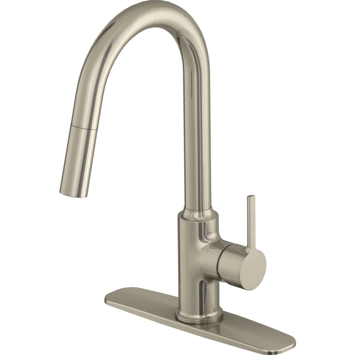 Proven Home Impressions Contemporary Builder Single Handle Lever Pull-Down Kitchen Faucet Brushed Nickel Authentic