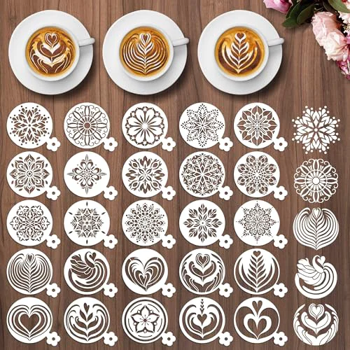 Clean Mandala Cookie Coffee Stencils 25 Count Artisan