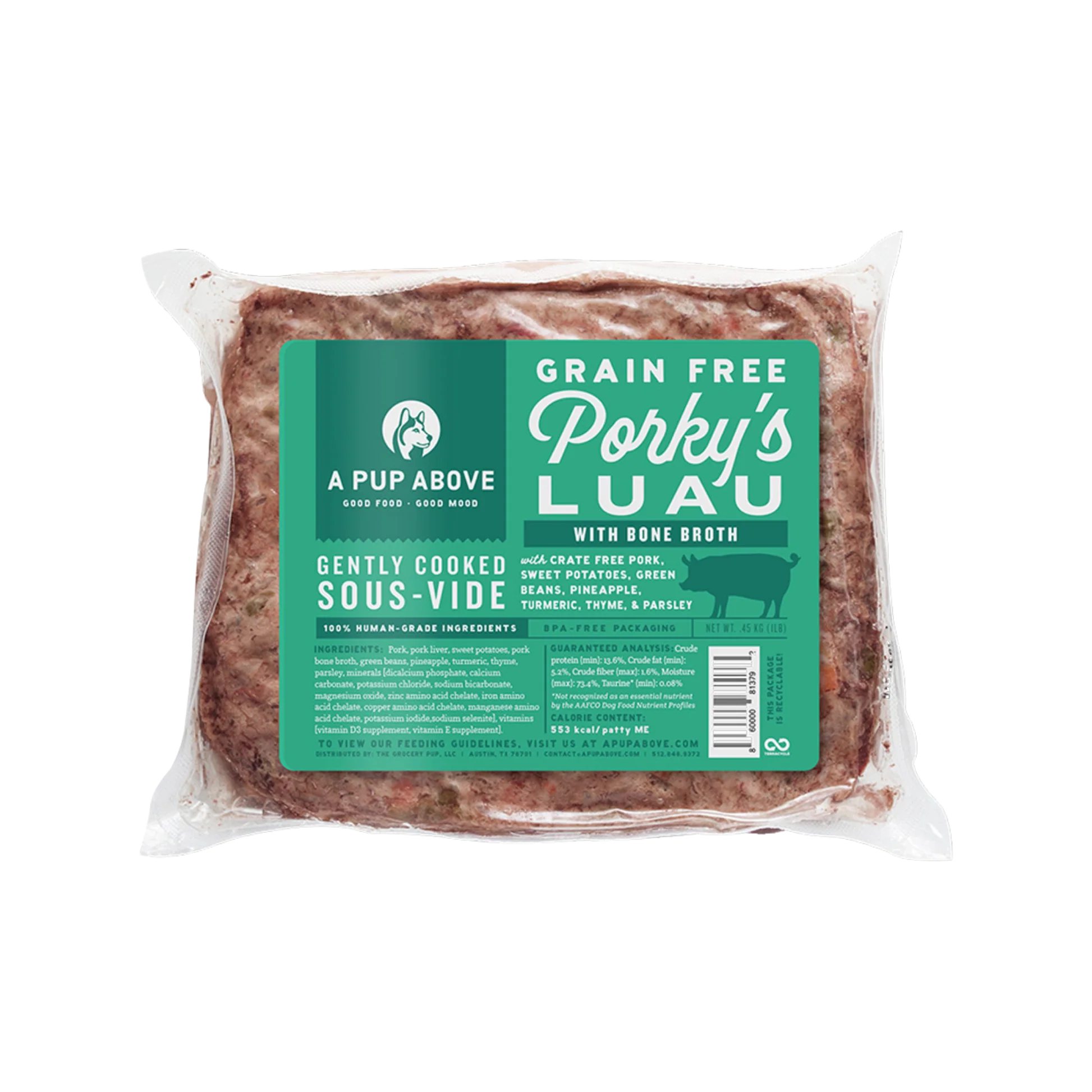 Environmentally Friendly A Pup Above Porky's Luau Gently Cooked Dog Food Crafted