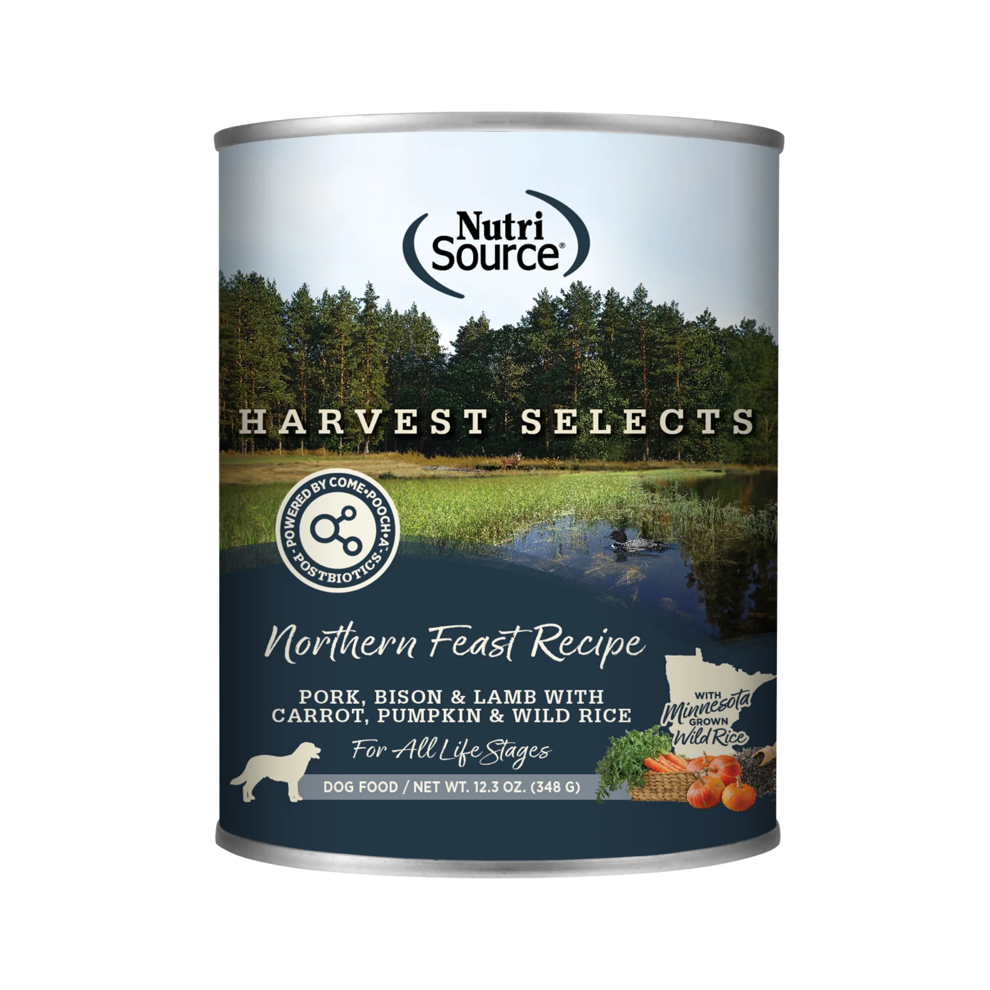 High-Grade NutriSource Northern Feast Recipe Harvest Selects Wet Dog Food 12.3oz Premium