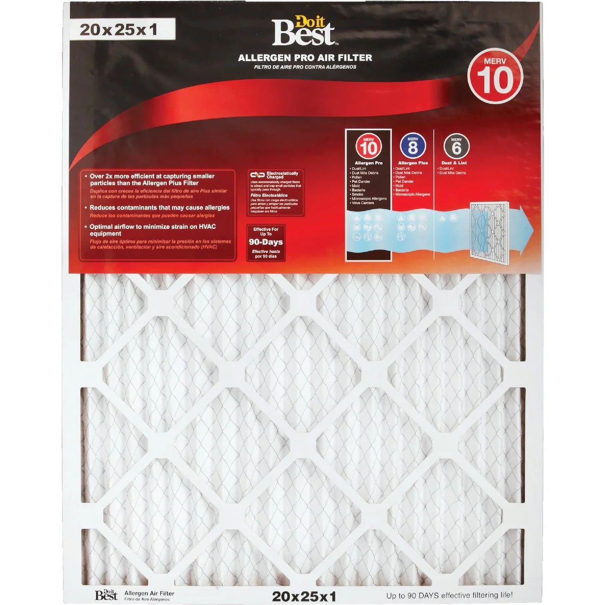 Stylish Do it 20 In. x 25 In. x 1 In. Allergen Pro MERV 10 Furnace Filter Exceptional
